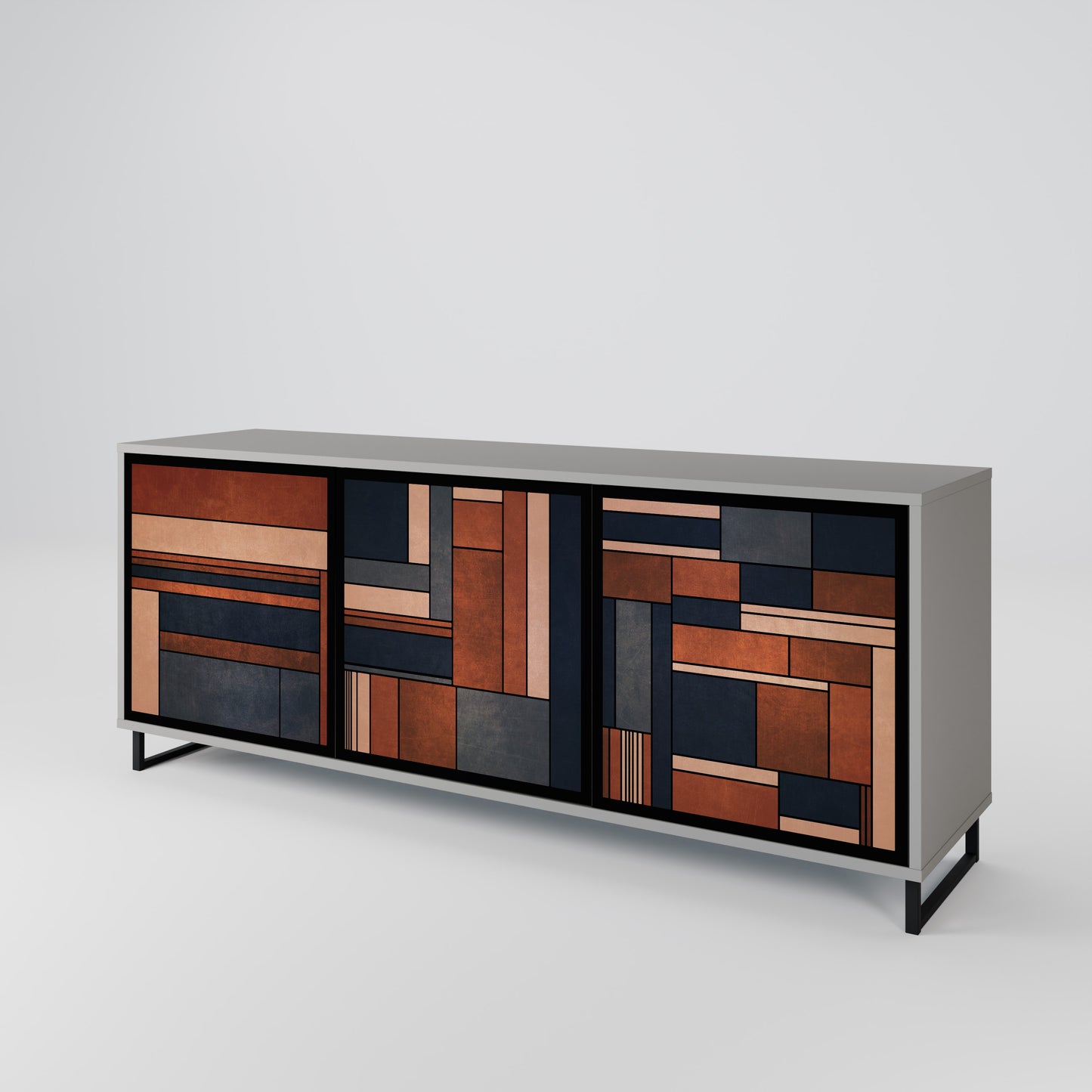 INTREPID FORMATION 3-Door Sideboard in Grey Finish