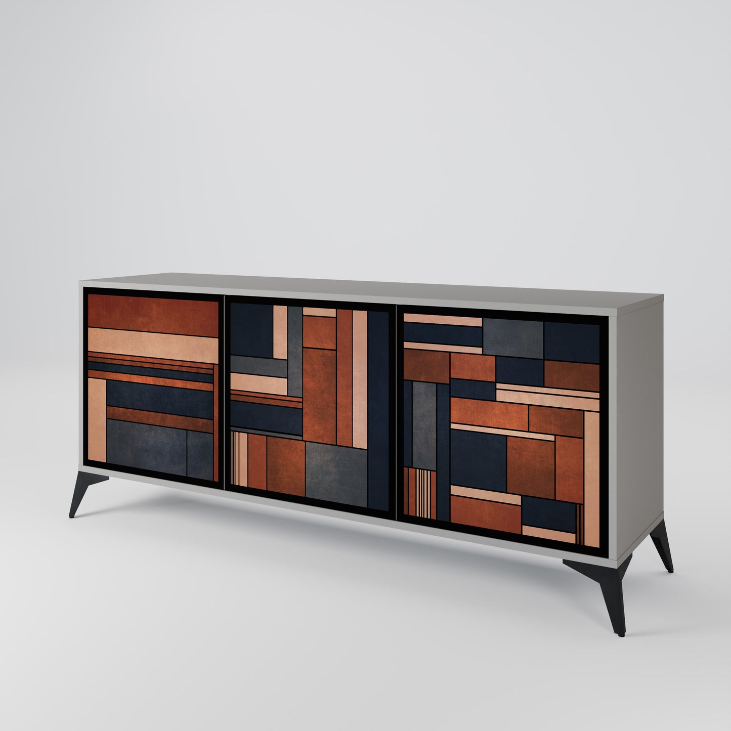 INTREPID FORMATION 3-Door Sideboard in Grey Finish