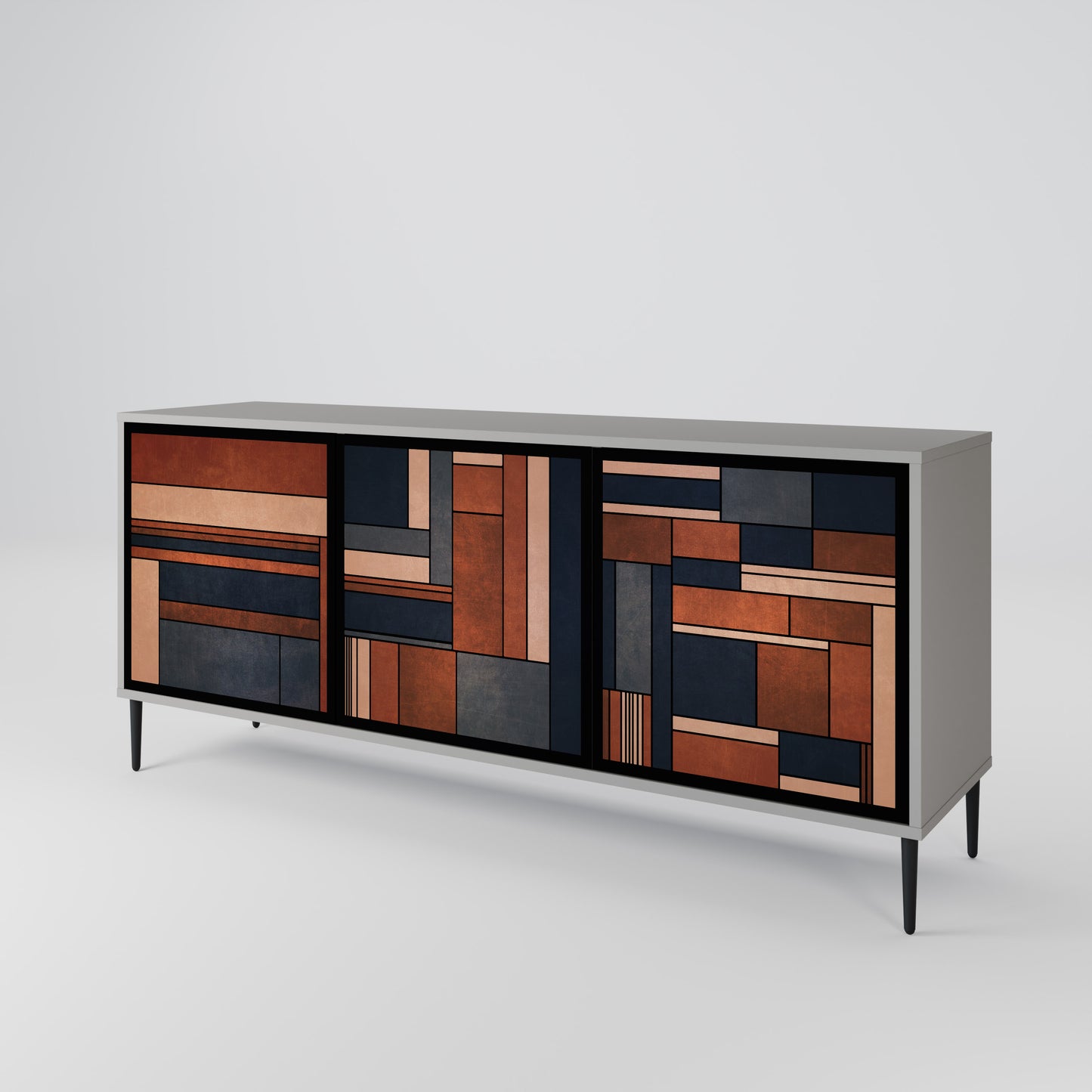INTREPID FORMATION 3-Door Sideboard in Grey Finish