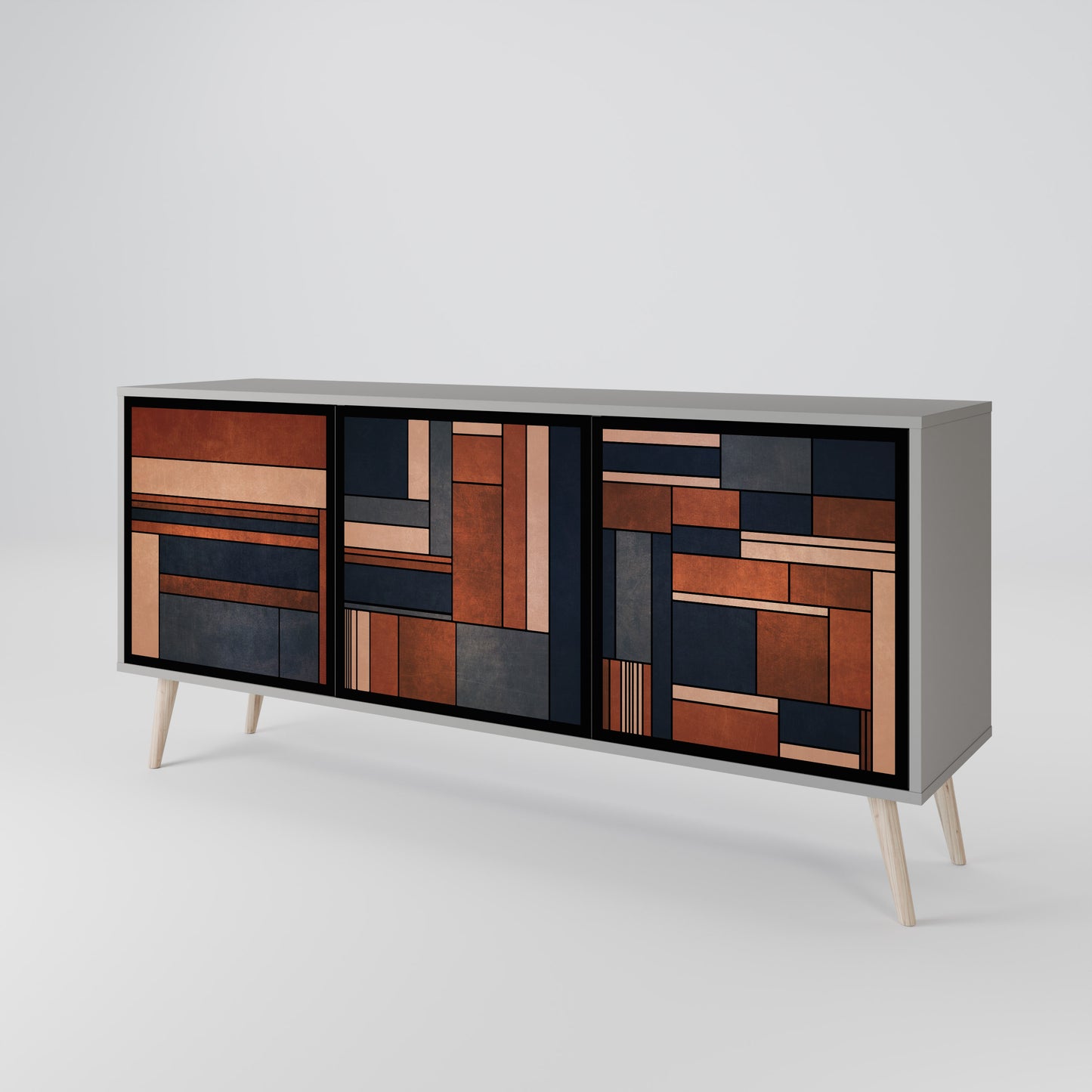 INTREPID FORMATION 3-Door Sideboard in Grey Finish
