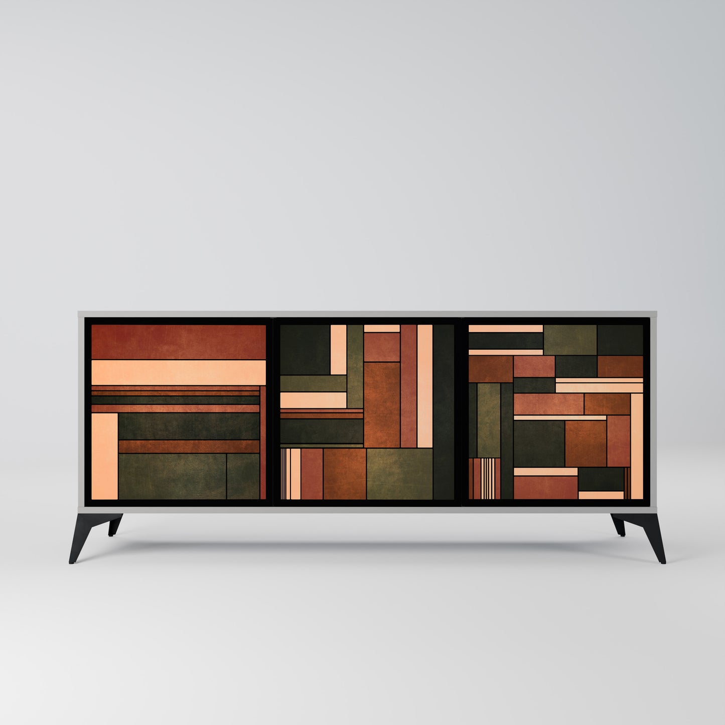 FIGURES OF NATURE 3-Door Sideboard in Grey Finish