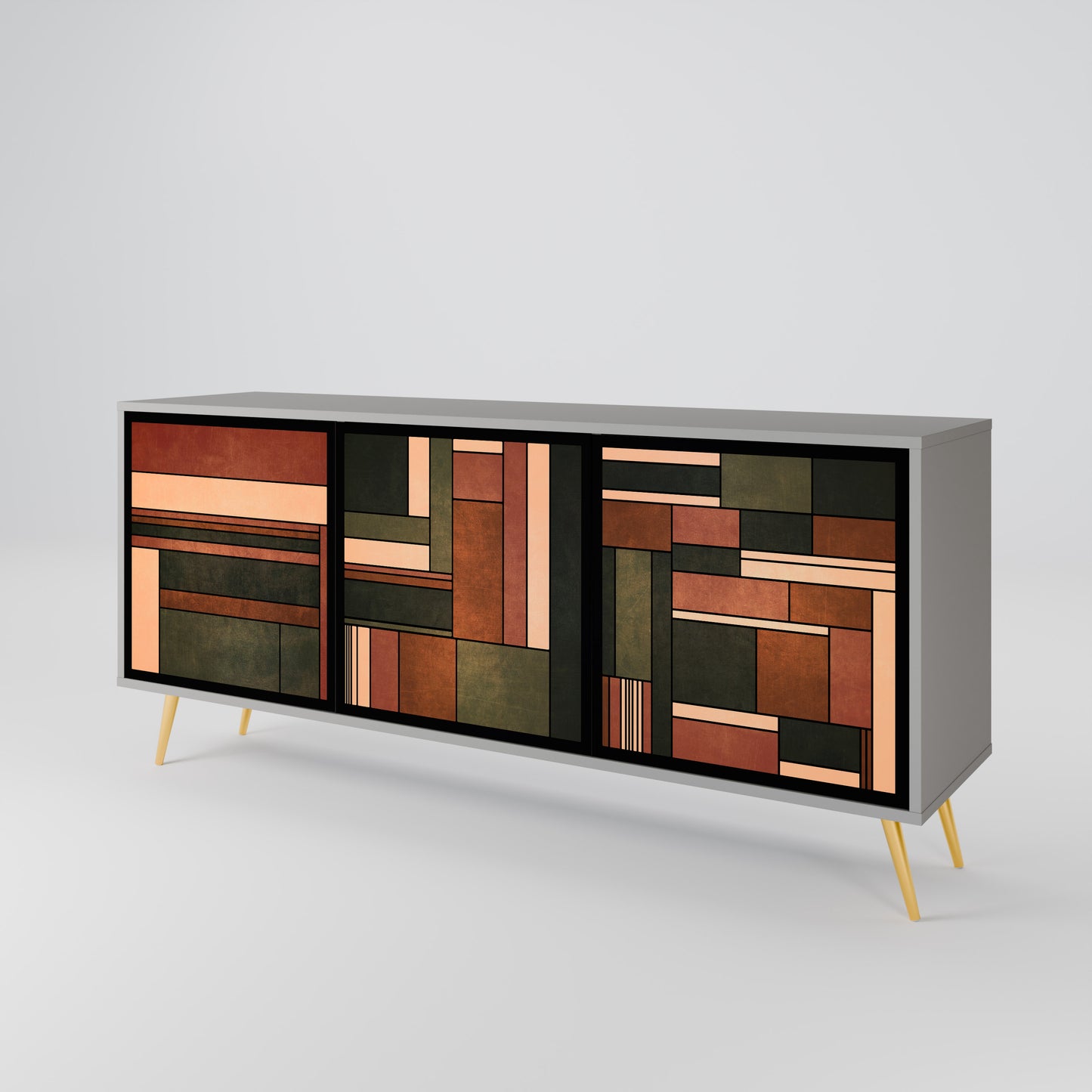 FIGURES OF NATURE 3-Door Sideboard in Grey Finish