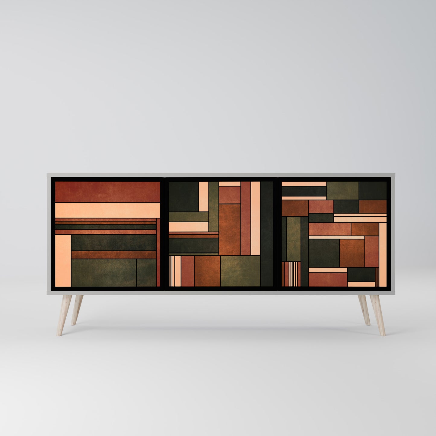 FIGURES OF NATURE 3-Door Sideboard in Grey Finish