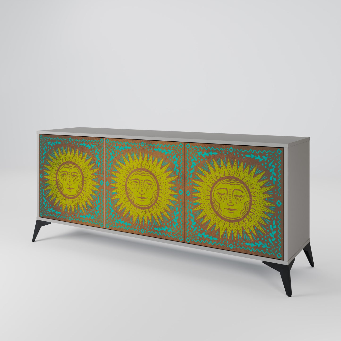 SUNSHINE EULOGY 3-Door Sideboard in Grey Finish