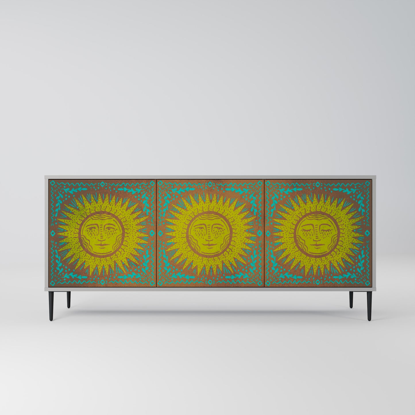 SUNSHINE EULOGY 3-Door Sideboard in Grey Finish