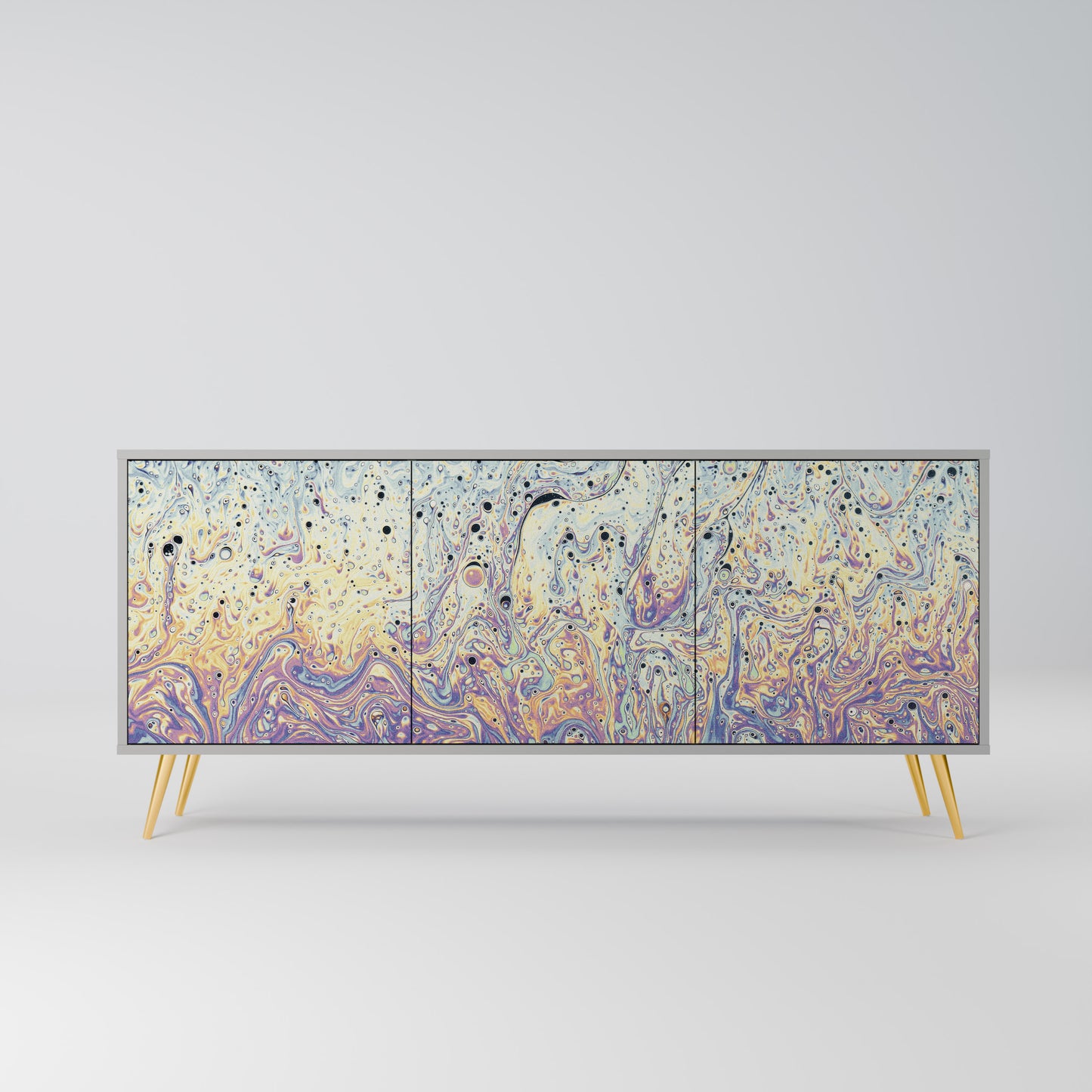 MOSAIC OF COLORS 3-Door Sideboard in Grey Finish