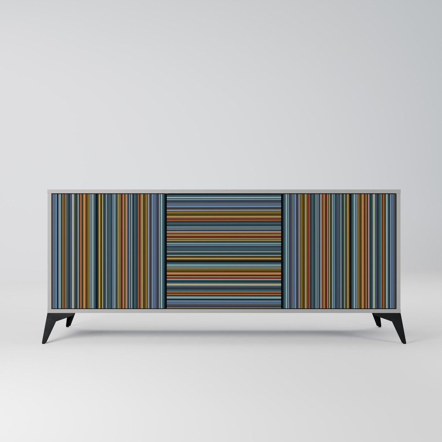 LINEOUT SPECTRUM 3-Door Sideboard in Grey Finish