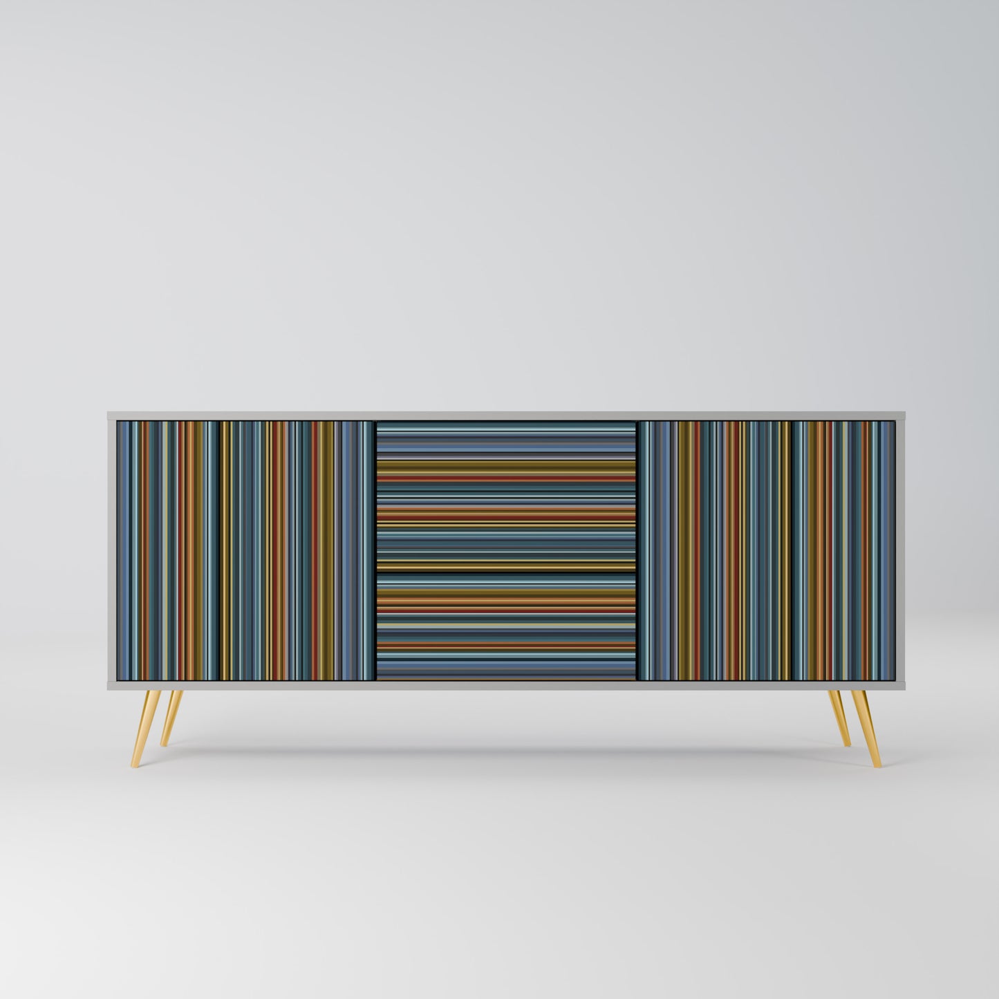 LINEOUT SPECTRUM 3-Door Sideboard in Grey Finish