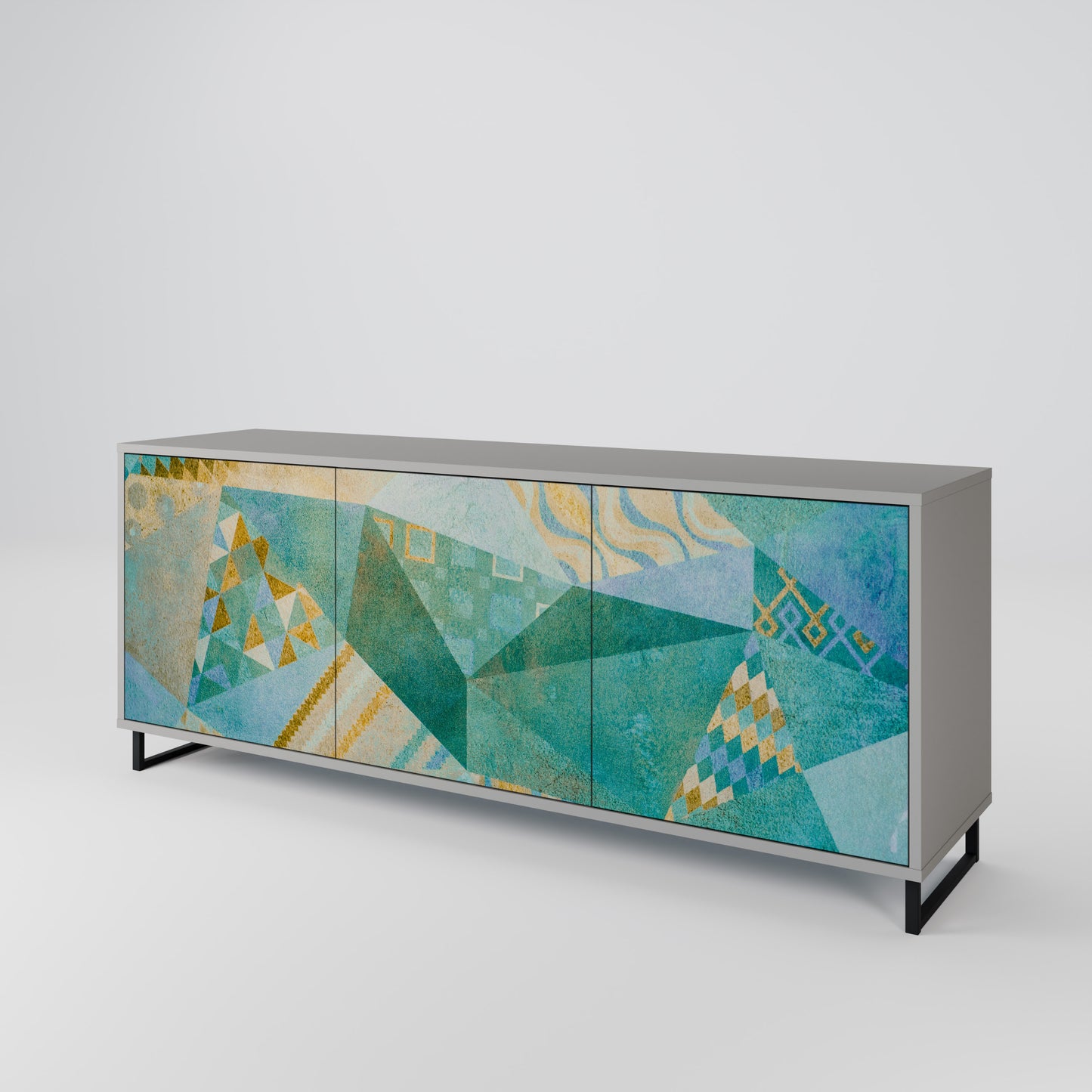 SPECTRUM SPLENDOR 3-Door Sideboard in Grey Finish