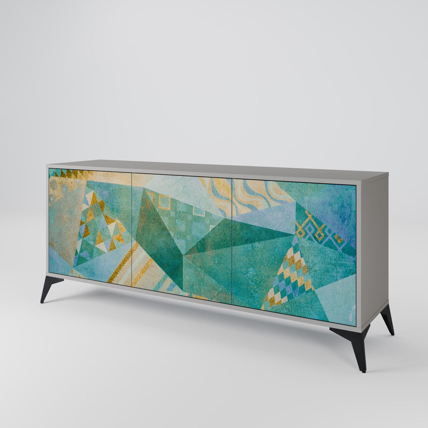SPECTRUM SPLENDOR 3-Door Sideboard in Grey Finish