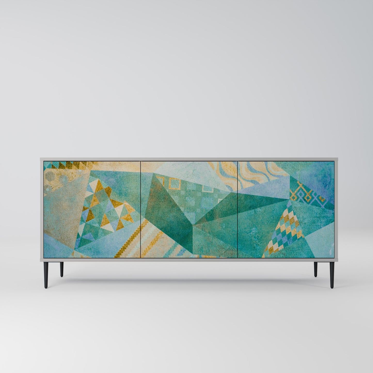 SPECTRUM SPLENDOR 3-Door Sideboard in Grey Finish
