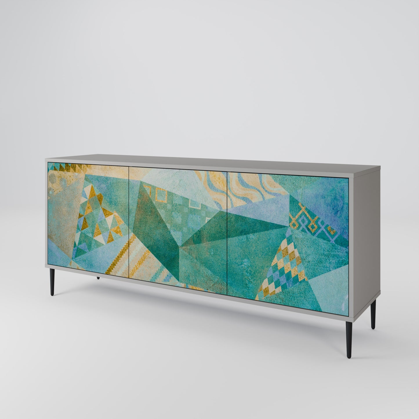 SPECTRUM SPLENDOR 3-Door Sideboard in Grey Finish