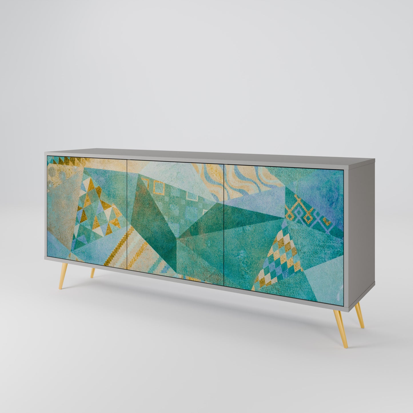 SPECTRUM SPLENDOR 3-Door Sideboard in Grey Finish