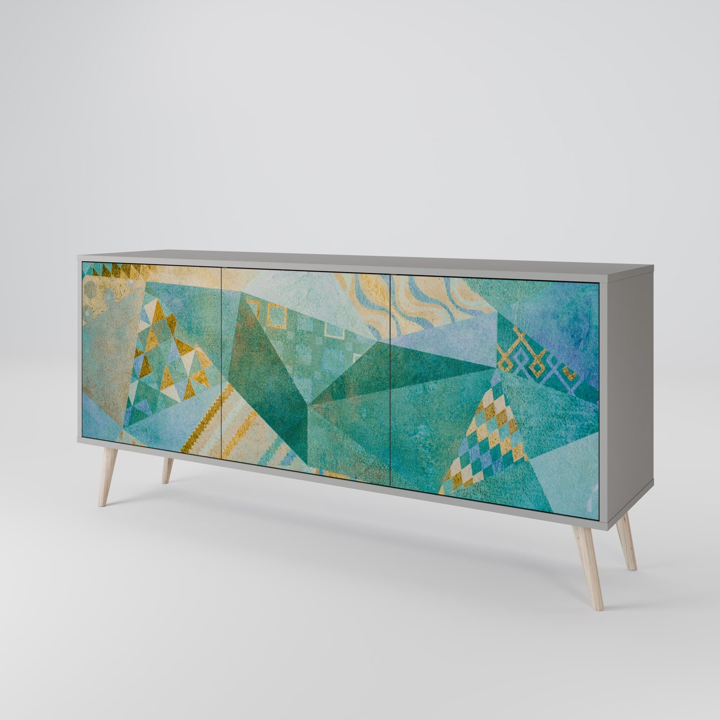 SPECTRUM SPLENDOR 3-Door Sideboard in Grey Finish