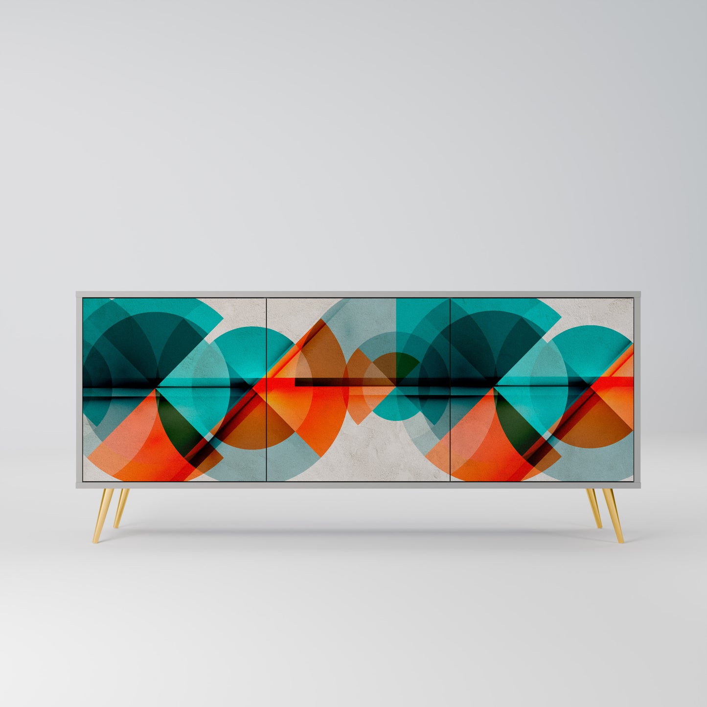 CIRCULAR RHAPSODY 3-Door Sideboard in Grey Finish