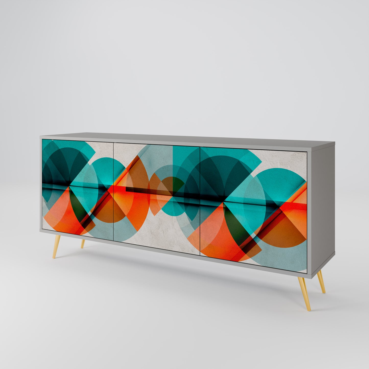 CIRCULAR RHAPSODY 3-Door Sideboard in Grey Finish