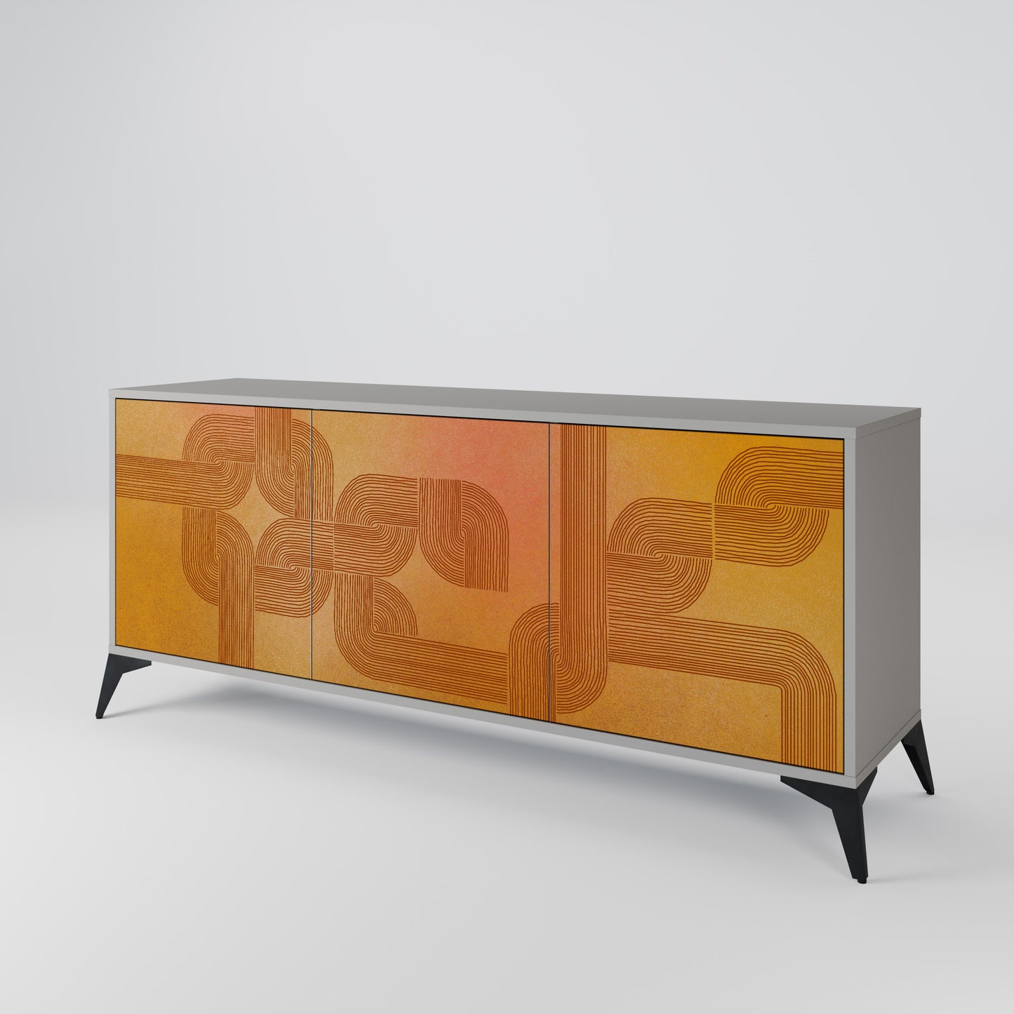 STRENGTHENING RELATION 3-Door Sideboard in Grey Finish
