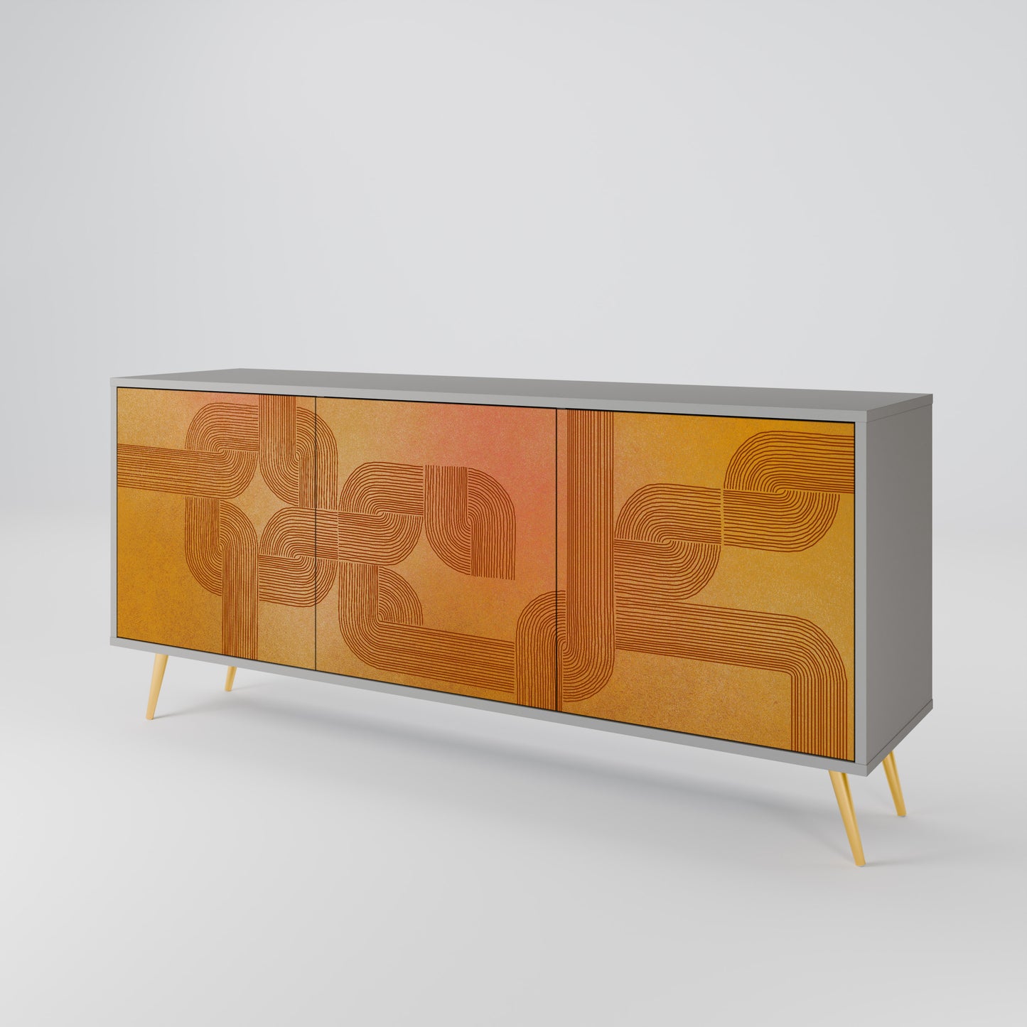 STRENGTHENING RELATION 3-Door Sideboard in Grey Finish