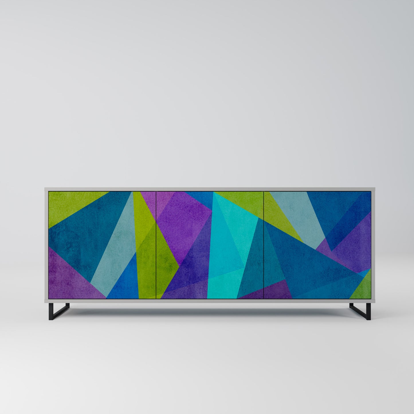 COLD SHOWCASE 3-Door Sideboard in Grey Finish