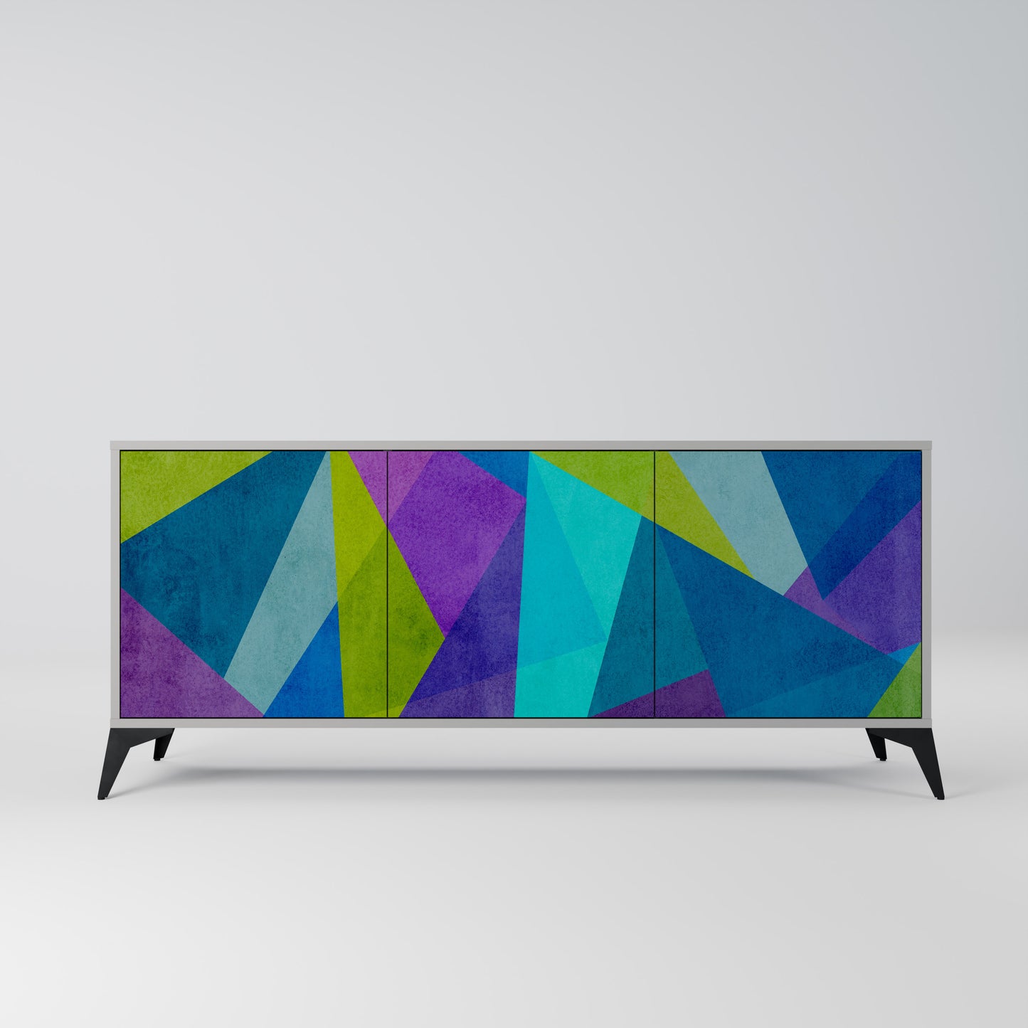 COLD SHOWCASE 3-Door Sideboard in Grey Finish