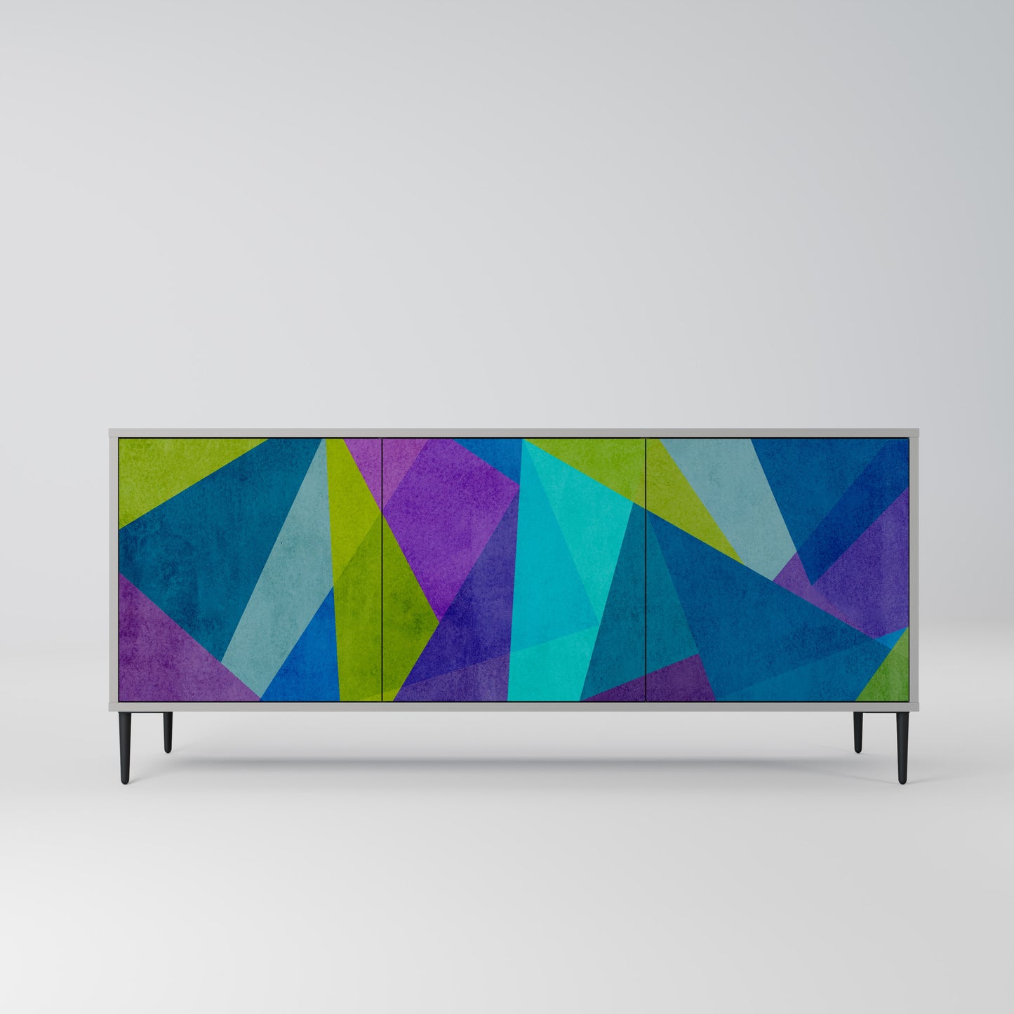 COLD SHOWCASE 3-Door Sideboard in Grey Finish