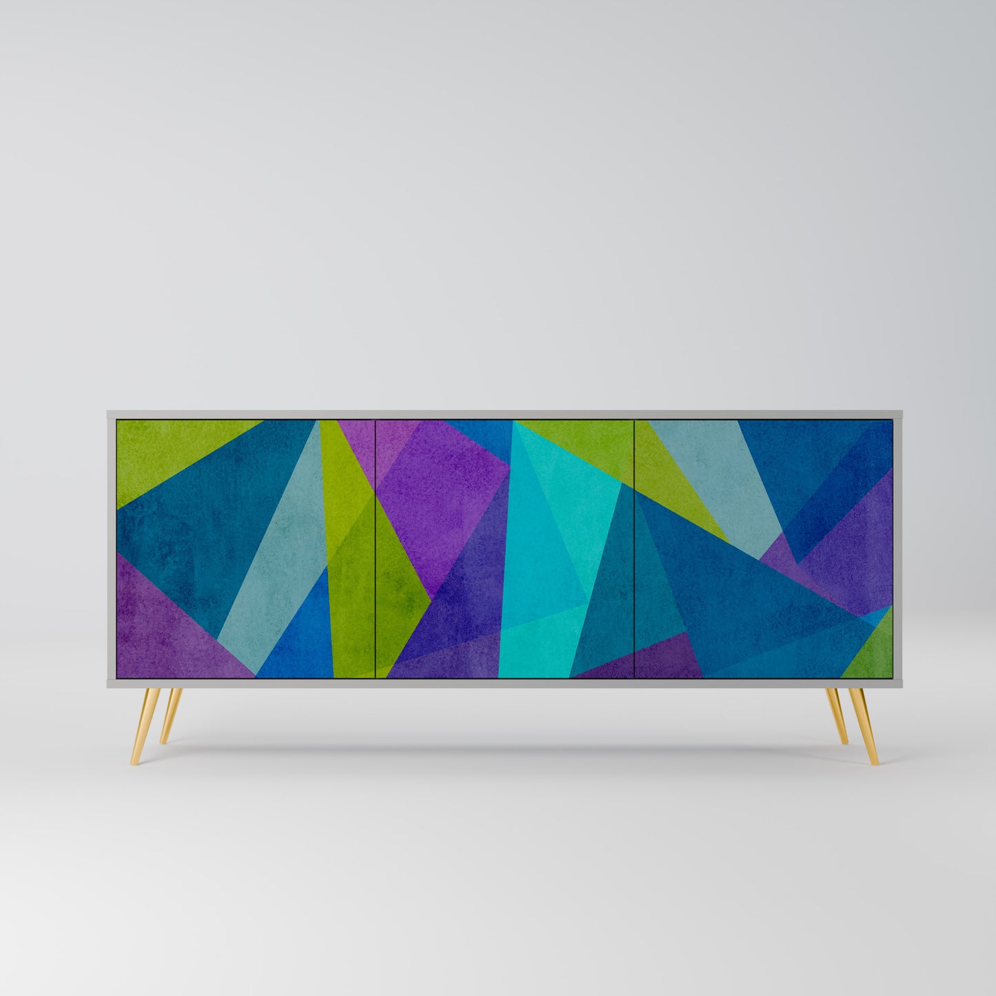COLD SHOWCASE 3-Door Sideboard in Grey Finish