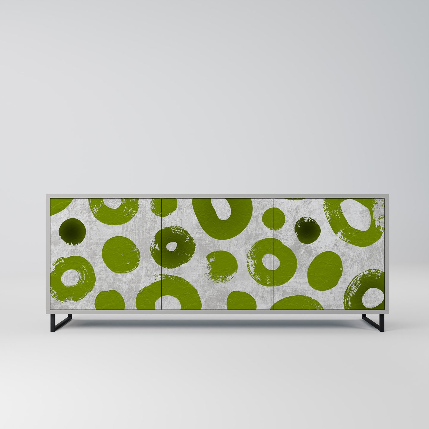 GREEN RHAPSODY 3-dörrars skänk i grå finish
