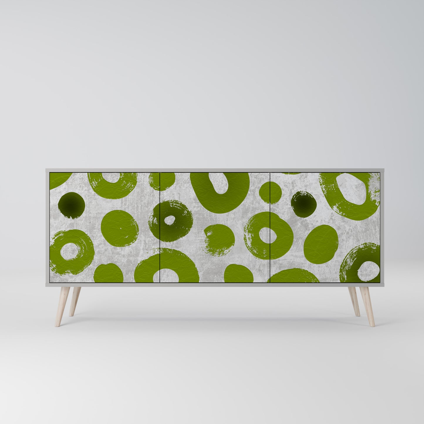GREEN RHAPSODY 3-dörrars skänk i grå finish