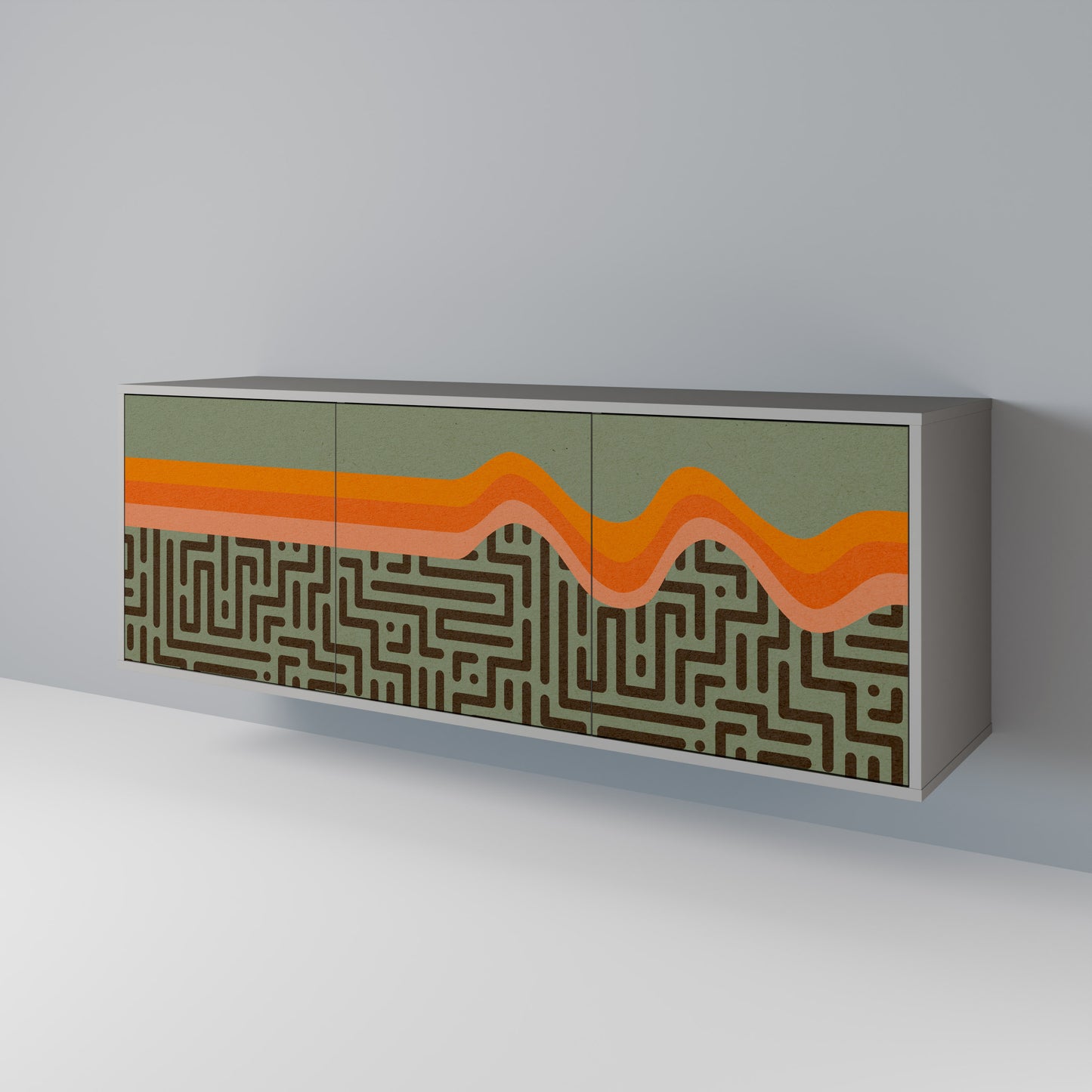 SIMPLE SOLUTIONS 3-Door Sideboard in Grey Finish
