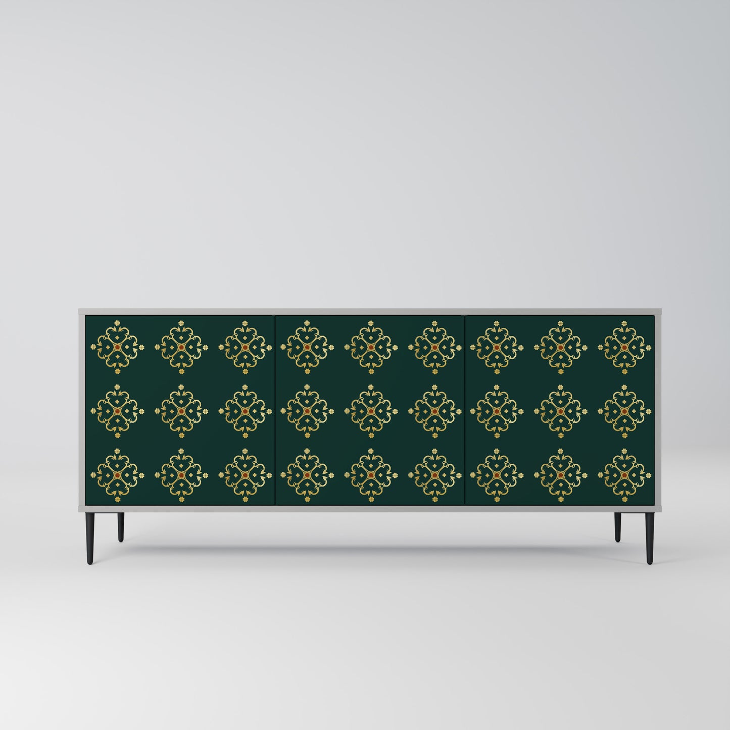 ROYAL MEDALLION 3-dörrars skänk i grå finish