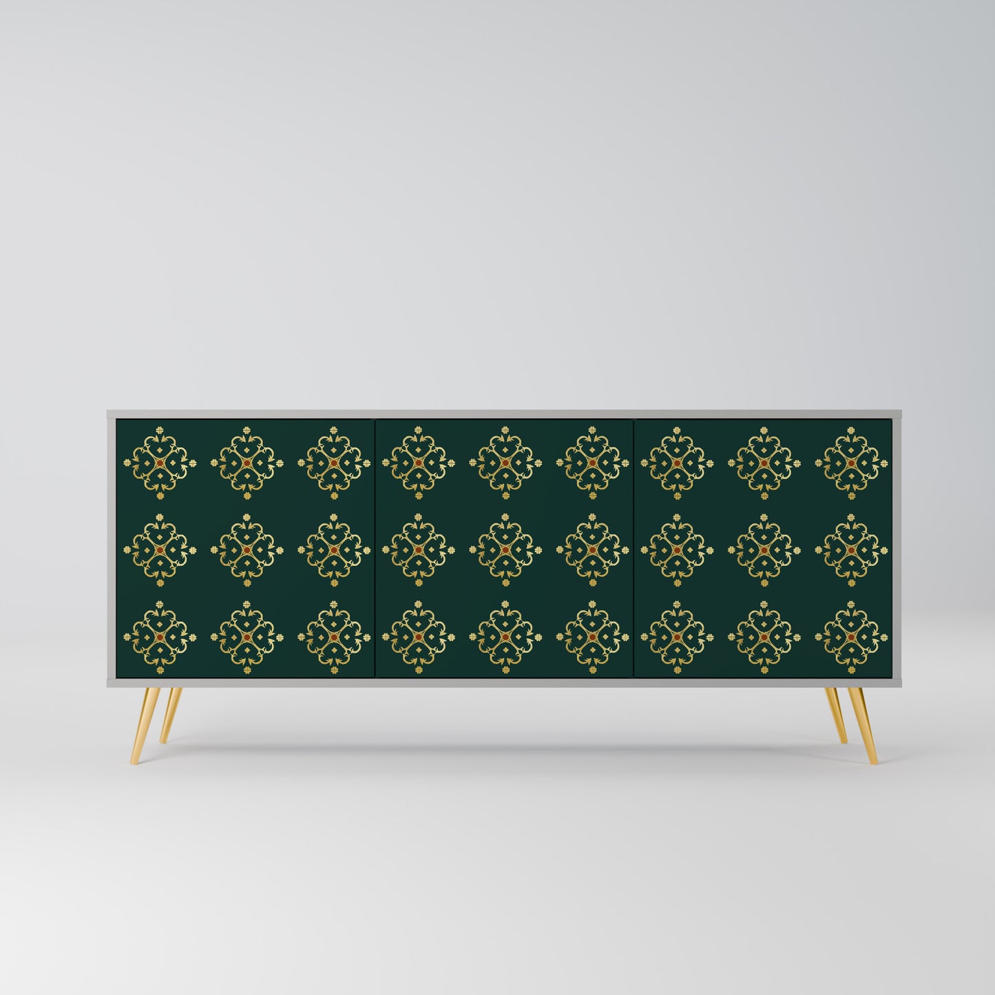 ROYAL MEDALLION 3-dörrars skänk i grå finish