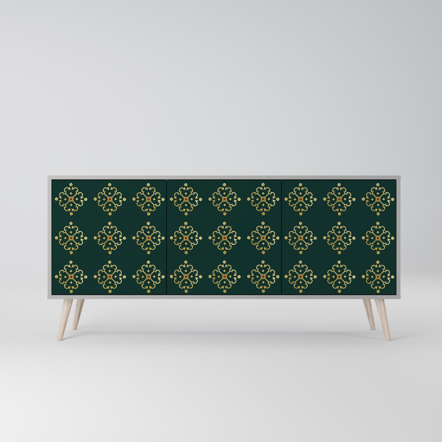 ROYAL MEDALLION 3-dörrars skänk i grå finish