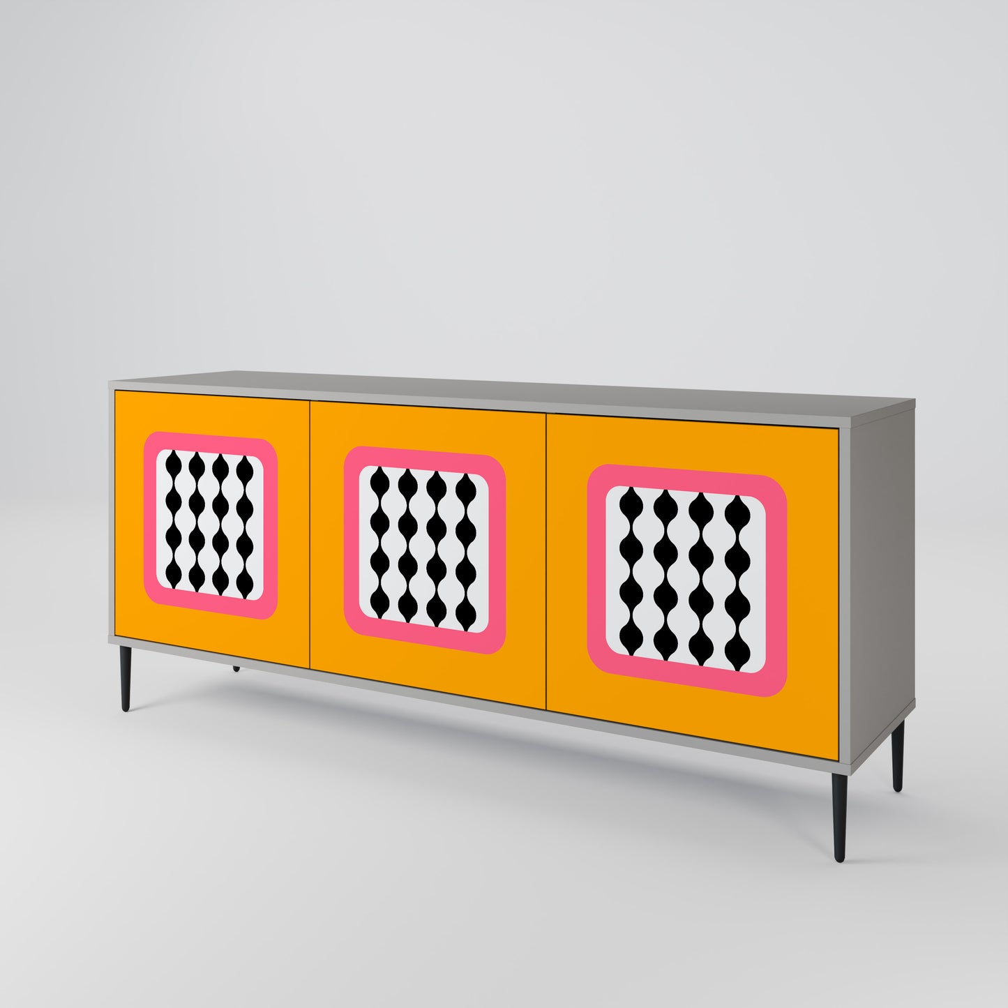TEARS IN HEAVEN 3-Door Sideboard in Grey Finish