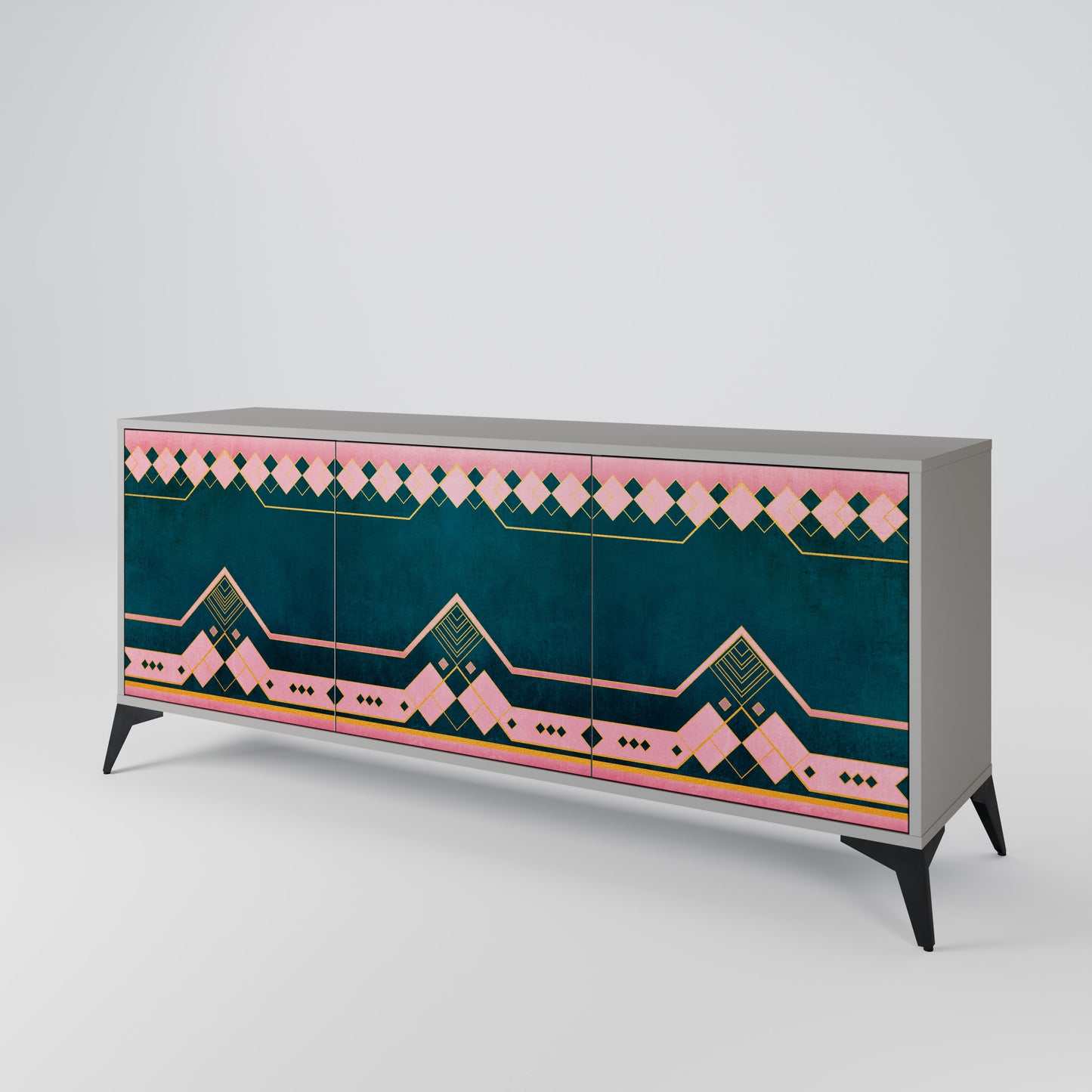 ROYAL COMPOSITION 3-Door Sideboard in Grey Finish