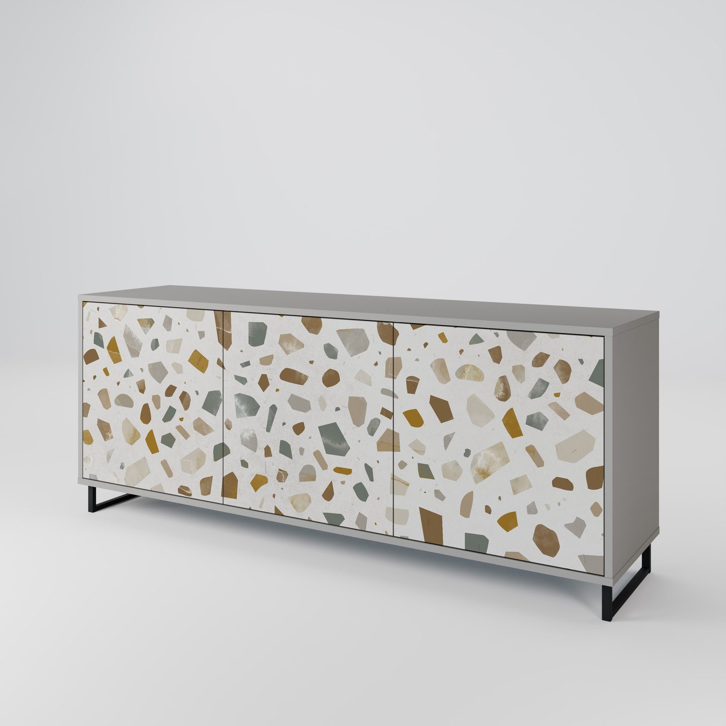PIECES OF TOMORROW 3-Door Sideboard in Grey Finish