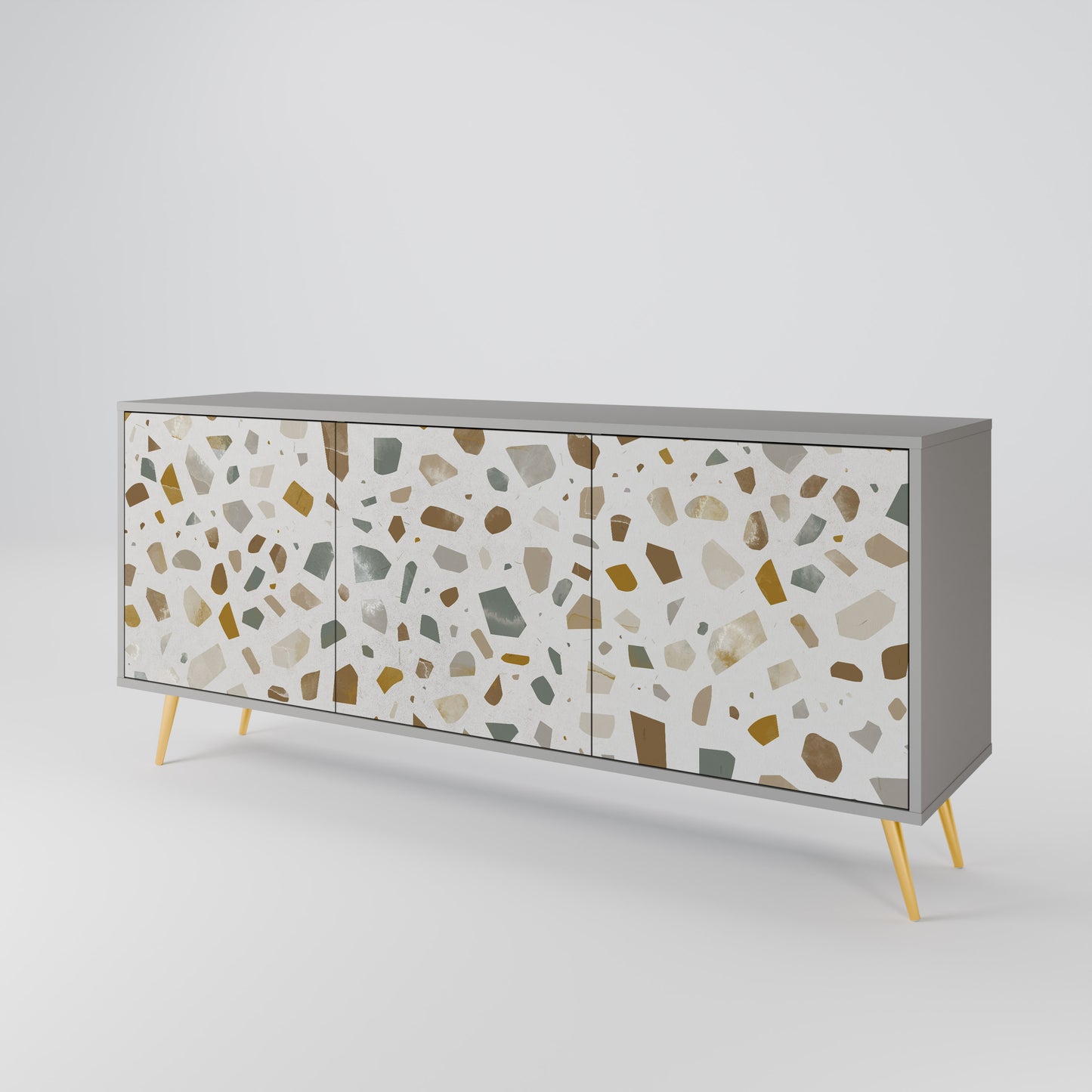 PIECES OF TOMORROW 3-Door Sideboard in Grey Finish
