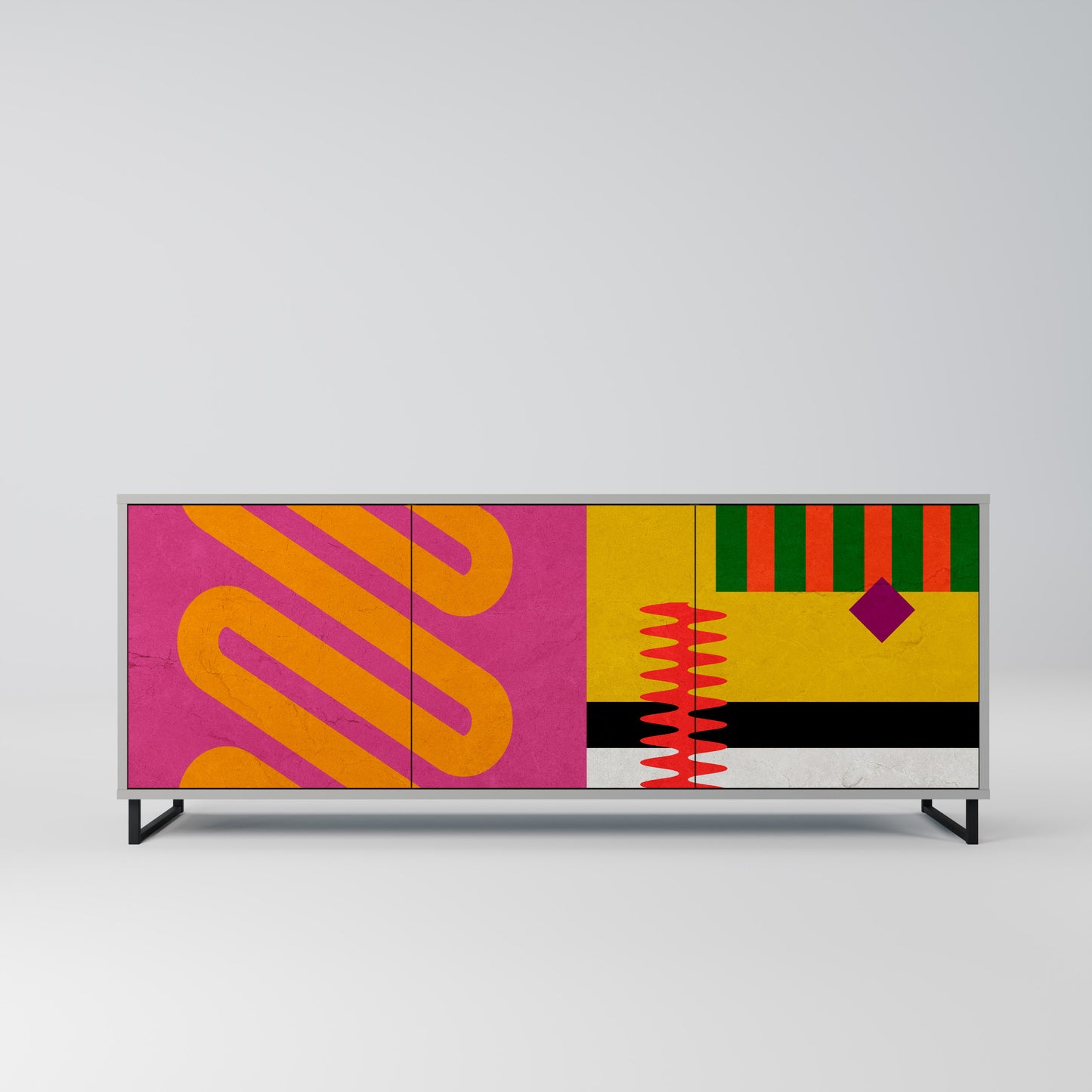 VIVID ART 3-dörrars skänk i grå finish