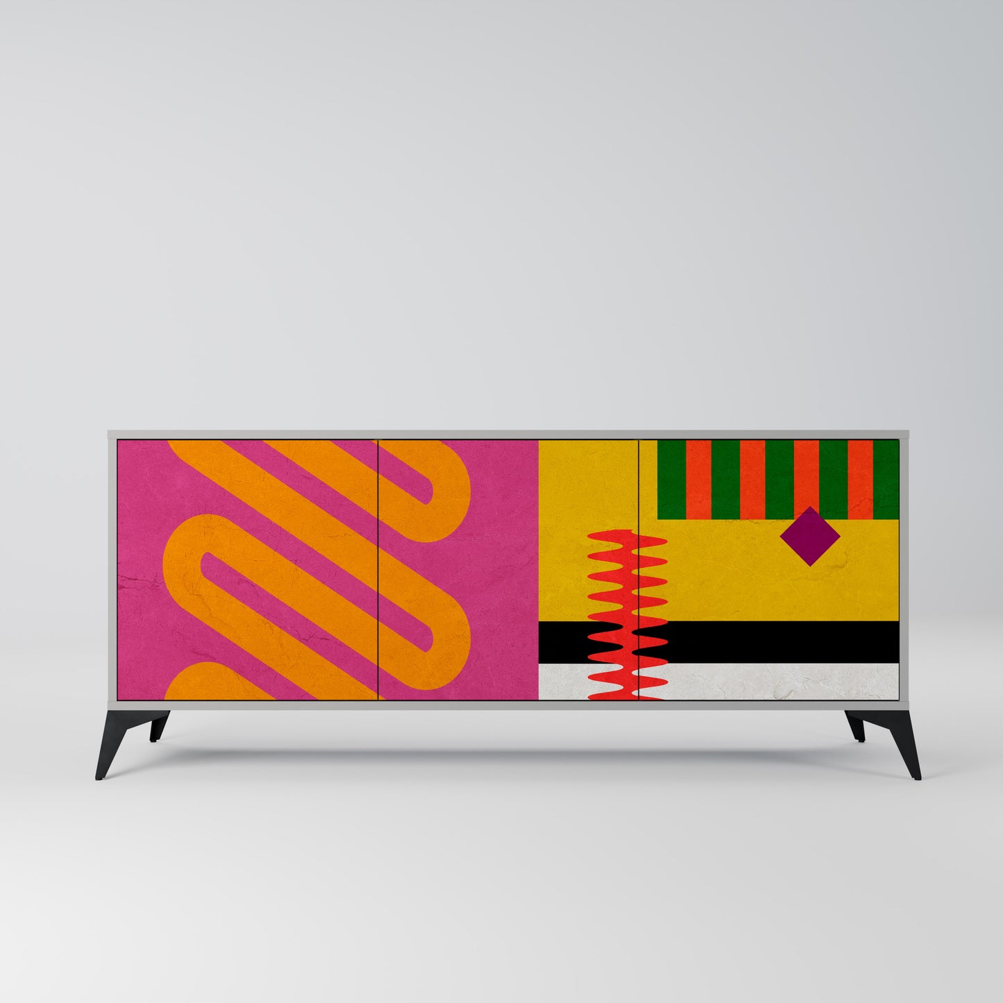 VIVID ART 3-dörrars skänk i grå finish