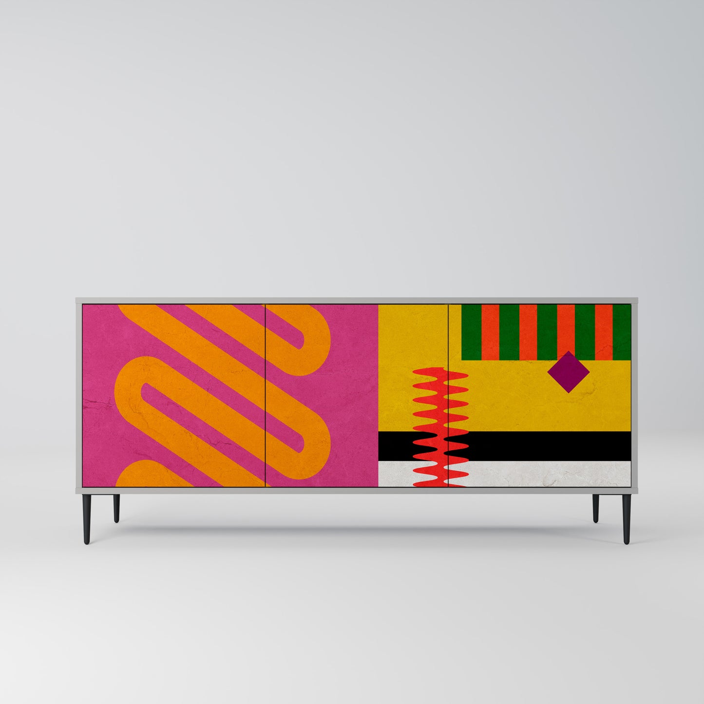 VIVID ART 3-dörrars skänk i grå finish