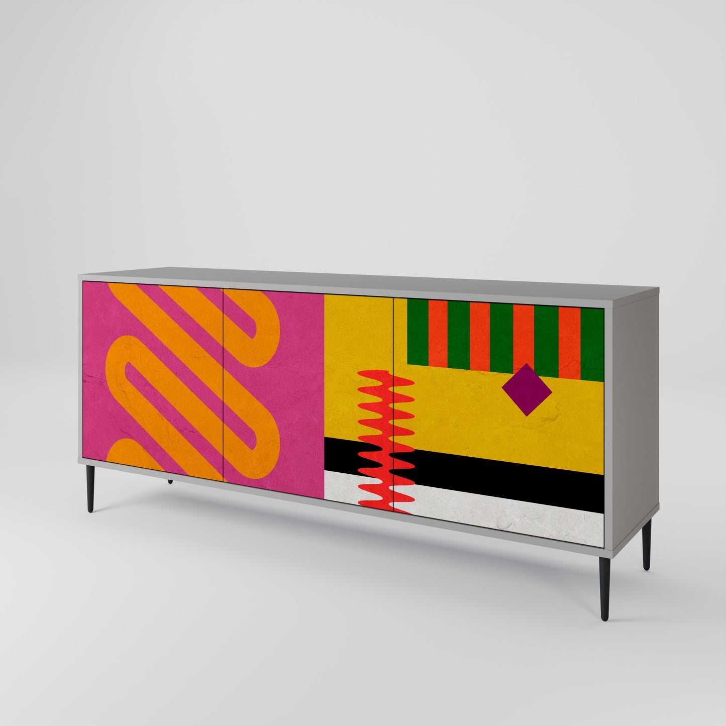 VIVID ART 3-dörrars skänk i grå finish