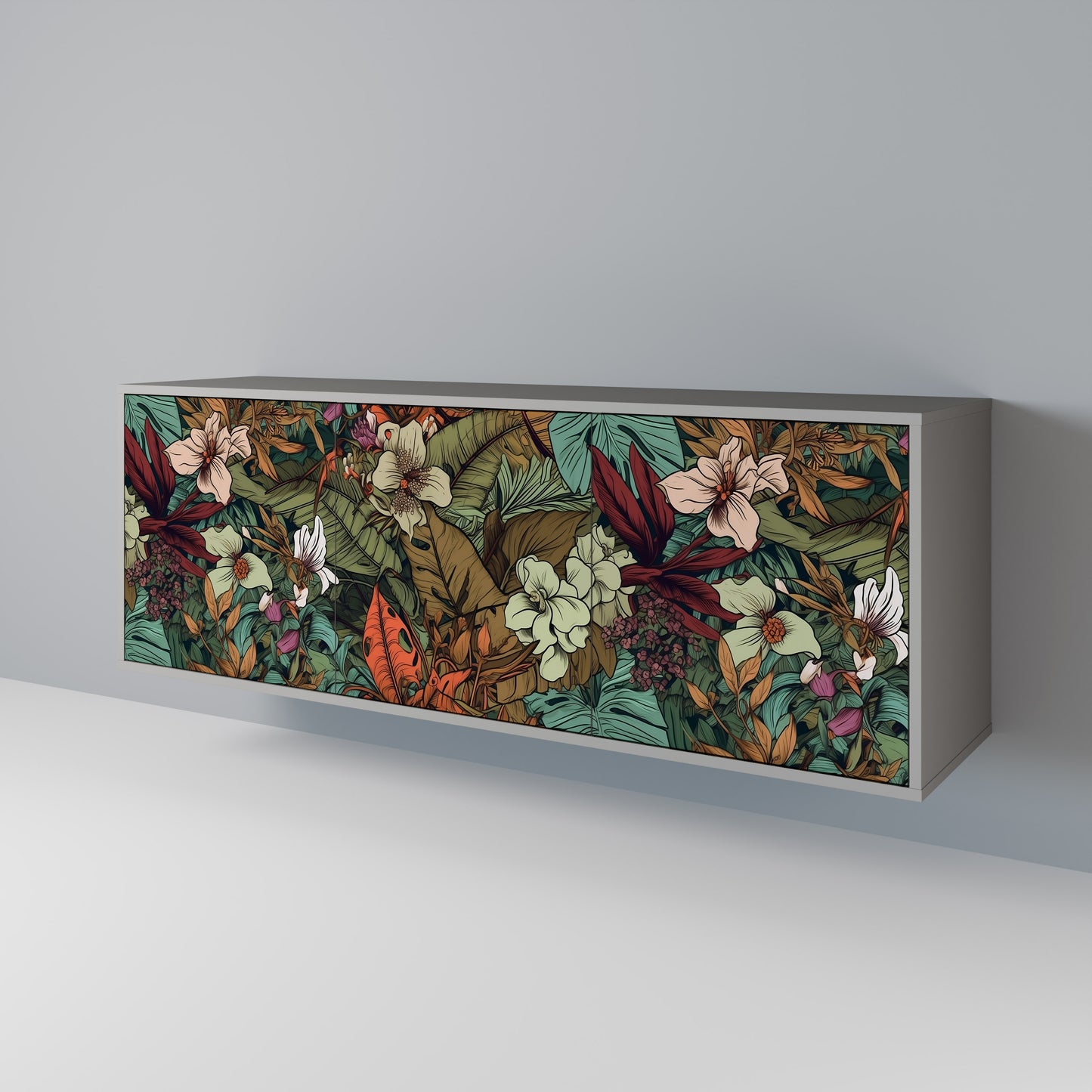 BOTANICAL EMERGENCE 3-dörrars skänk i grå finish