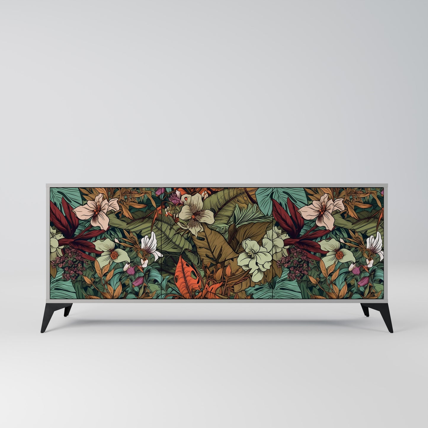 BOTANICAL EMERGENCE 3-dörrars skänk i grå finish