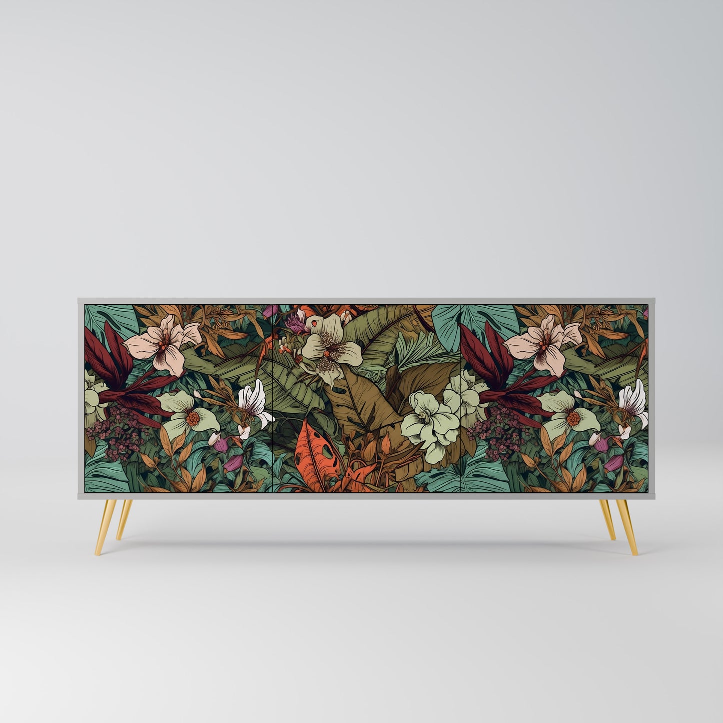 BOTANICAL EMERGENCE 3-dörrars skänk i grå finish