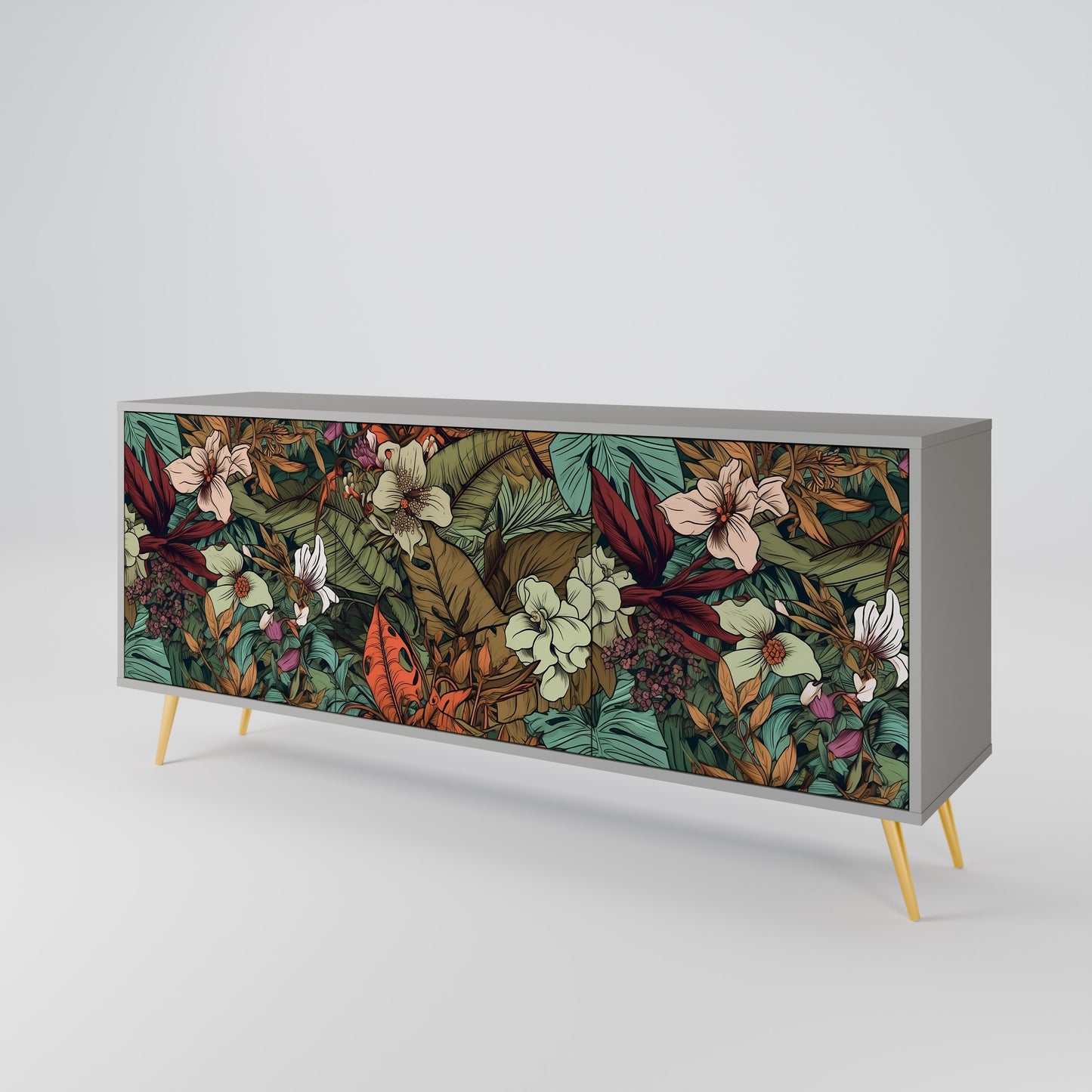 BOTANICAL EMERGENCE 3-dörrars skänk i grå finish