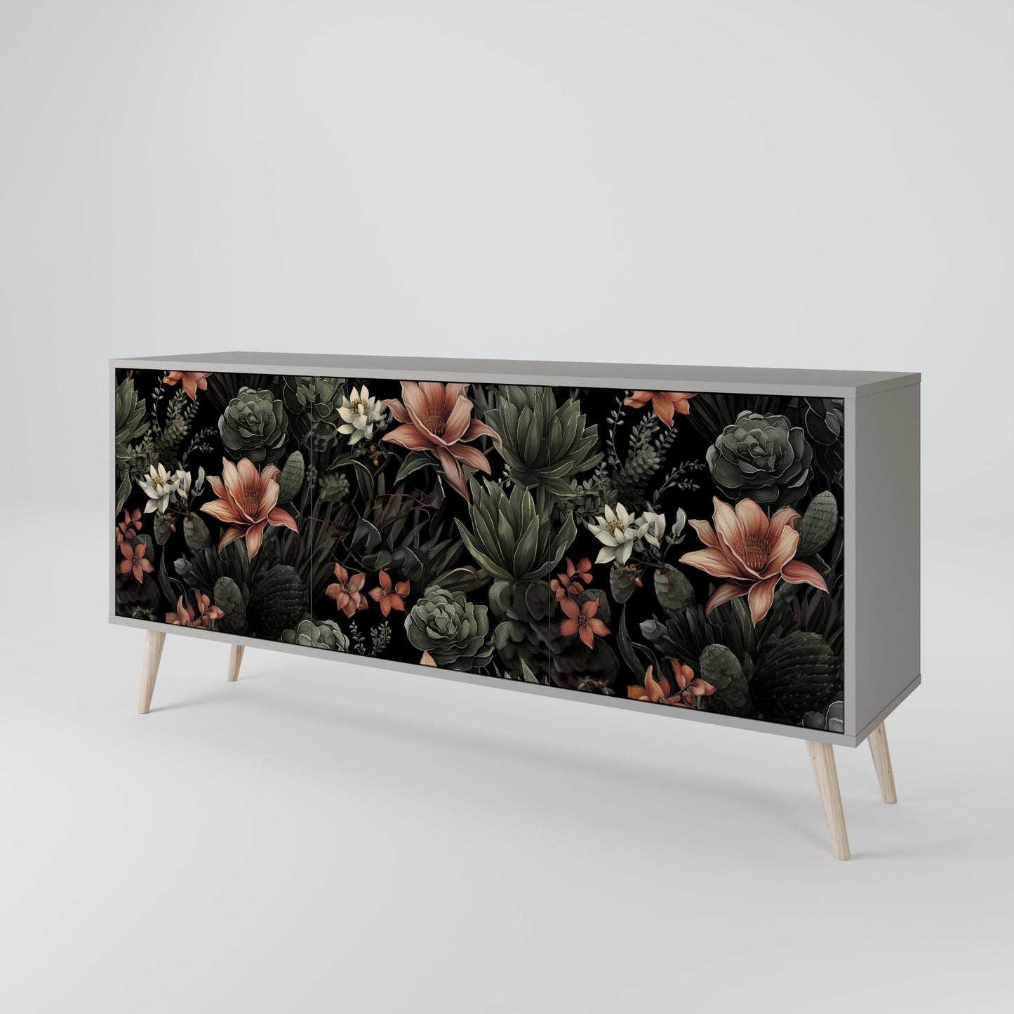 SECRET VERDURE 3-dörrars skänk i grå finish