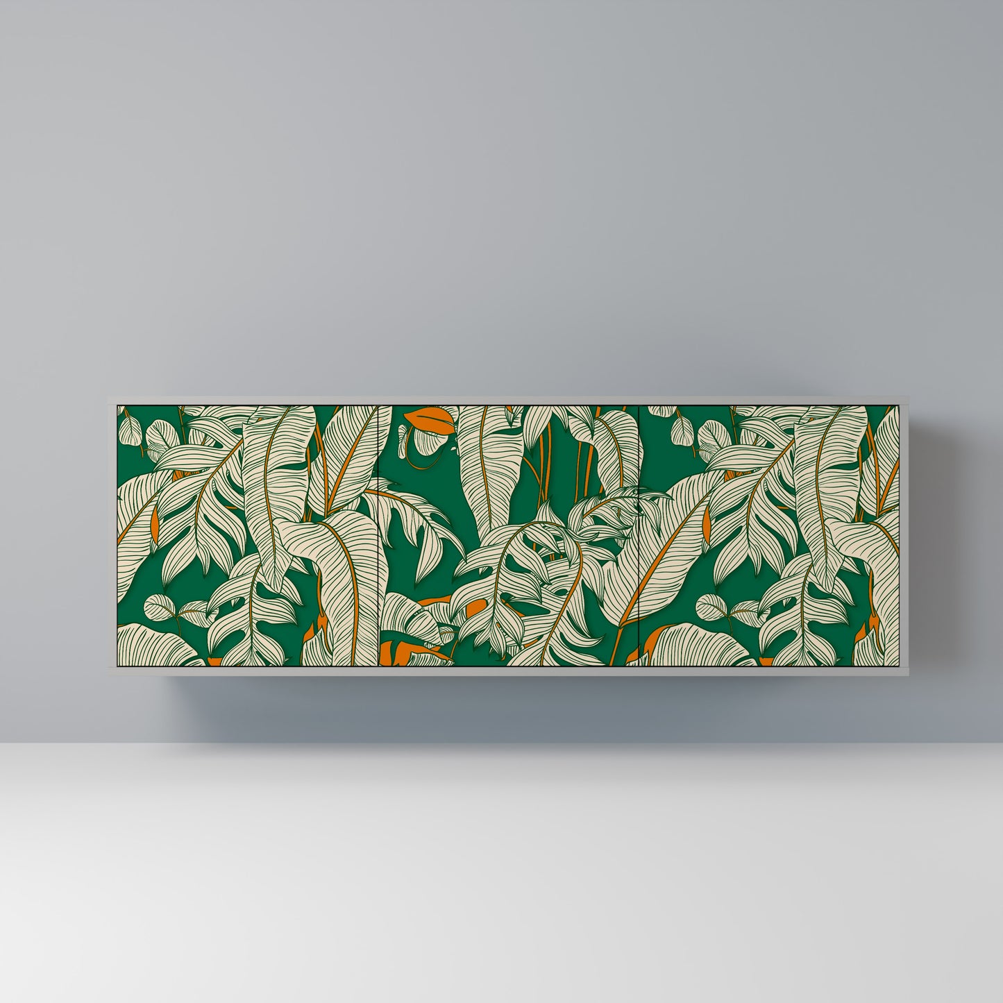 VERDANT PLEASURES 3-Door Sideboard in Grey Finish
