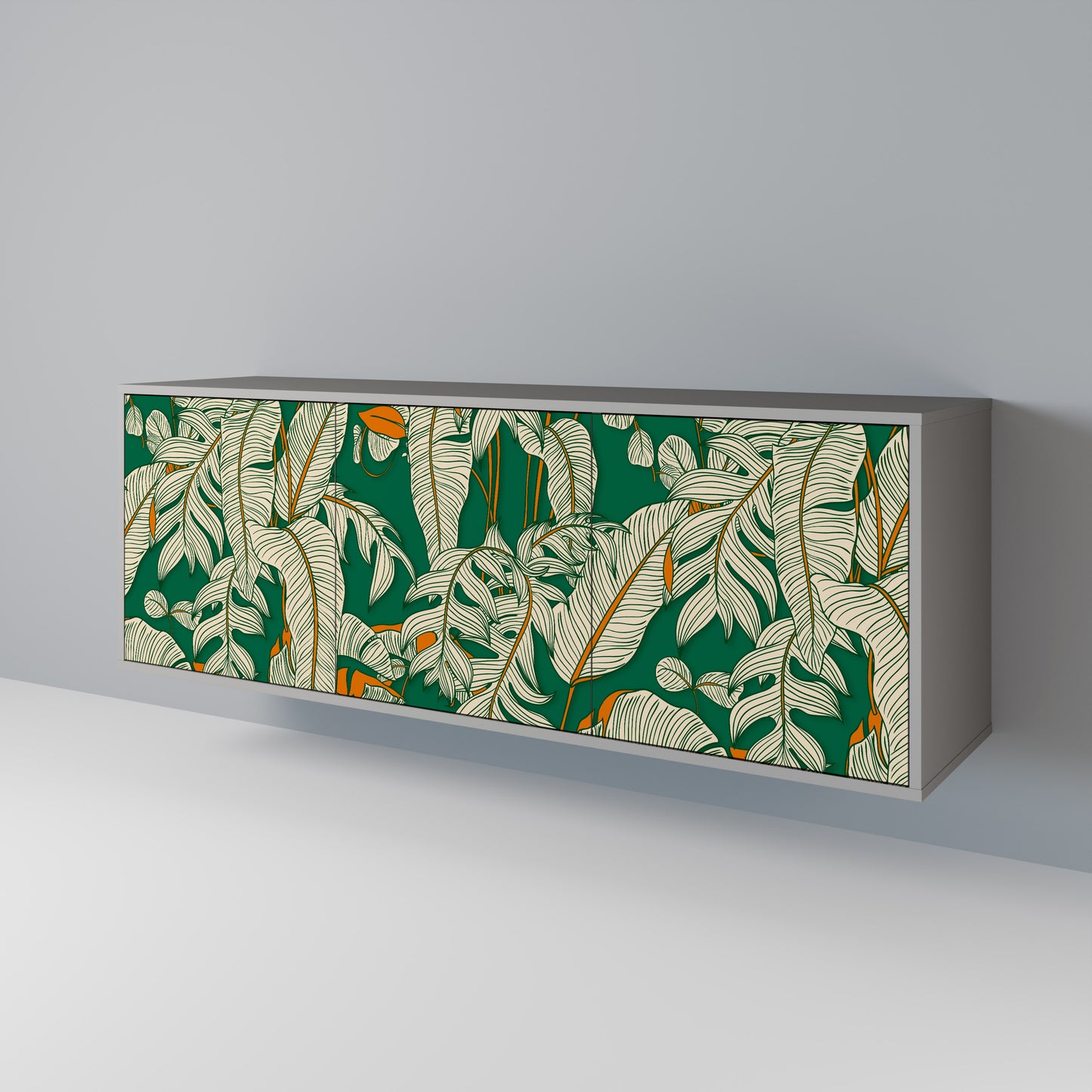 VERDANT PLEASURES 3-Door Sideboard in Grey Finish