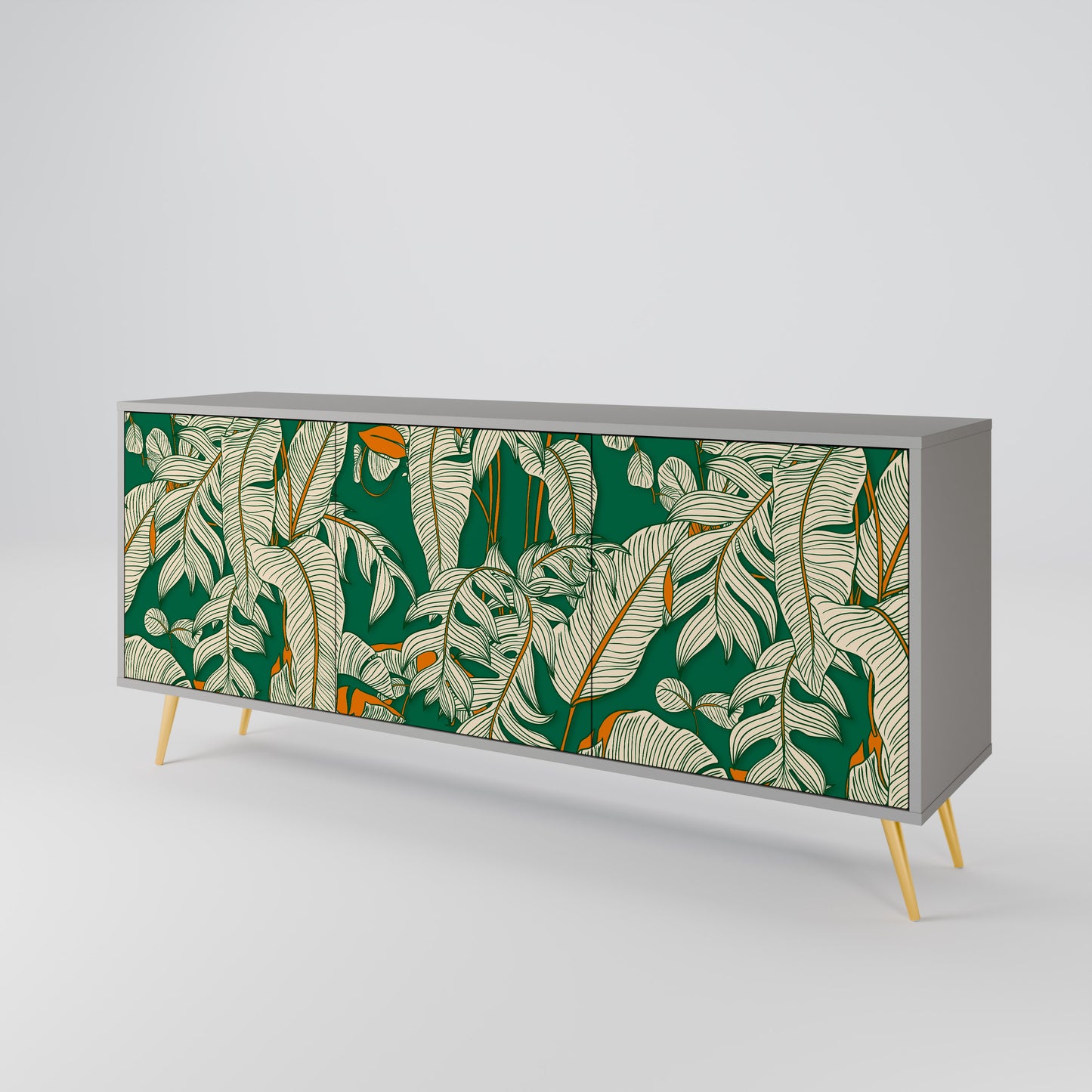 VERDANT PLEASURES 3-Door Sideboard in Grey Finish