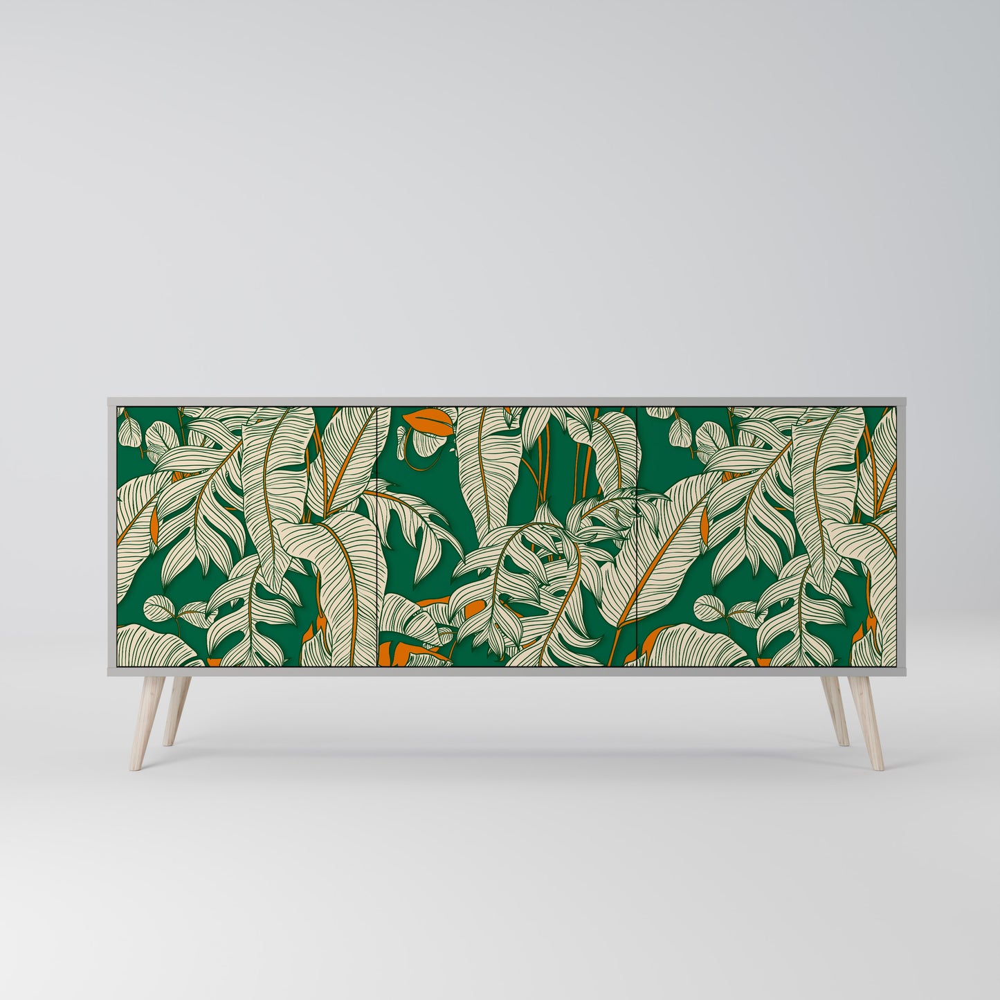 VERDANT PLEASURES 3-Door Sideboard in Grey Finish