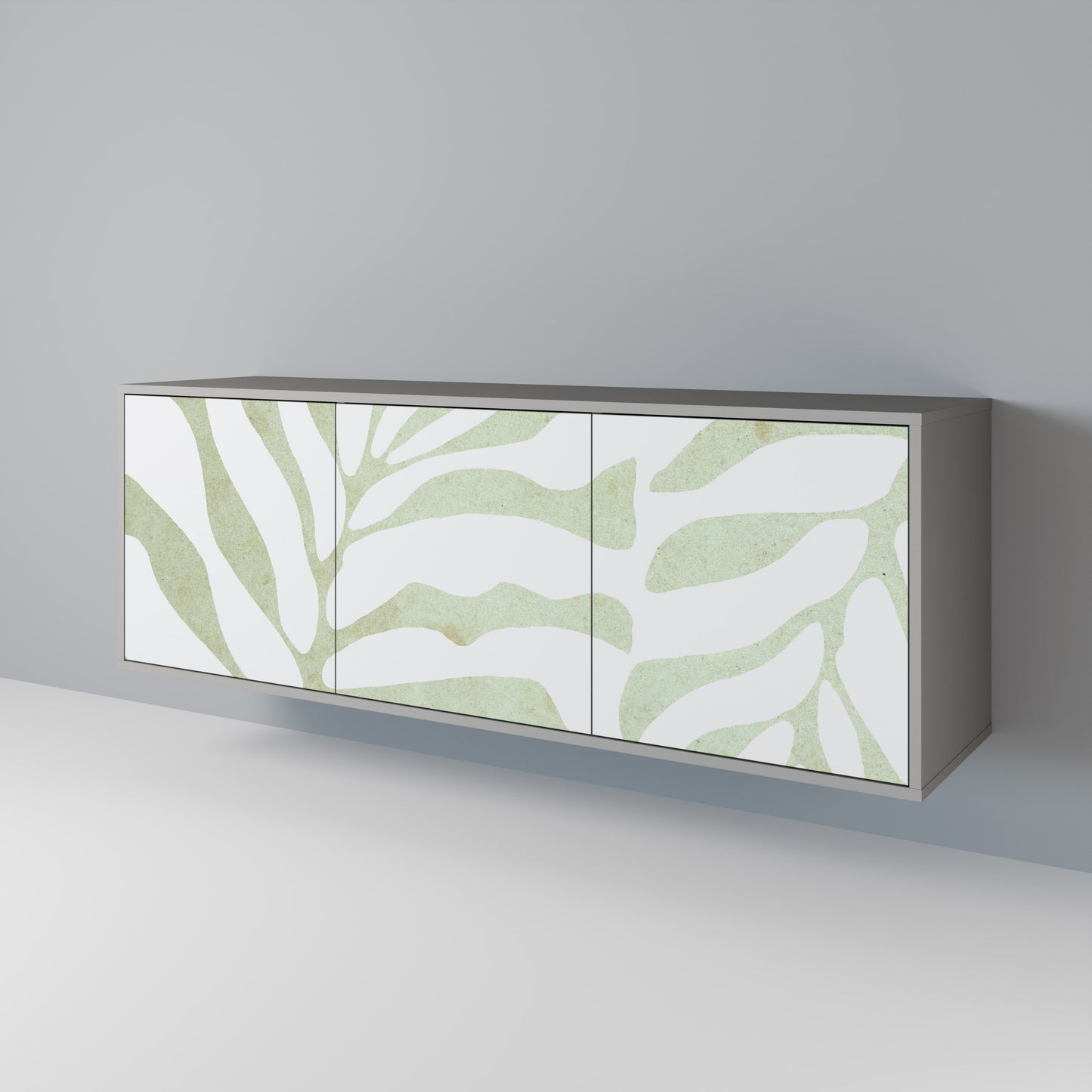 BOTANICAL SPARK 3-Door Sideboard in Grey Finish